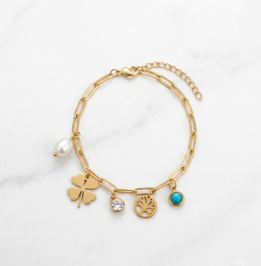 Aesthetic Multi Charm Bracelet