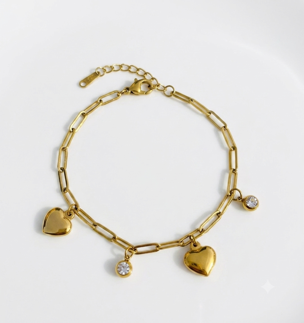 Luxe Heart & Crystal Bracelet