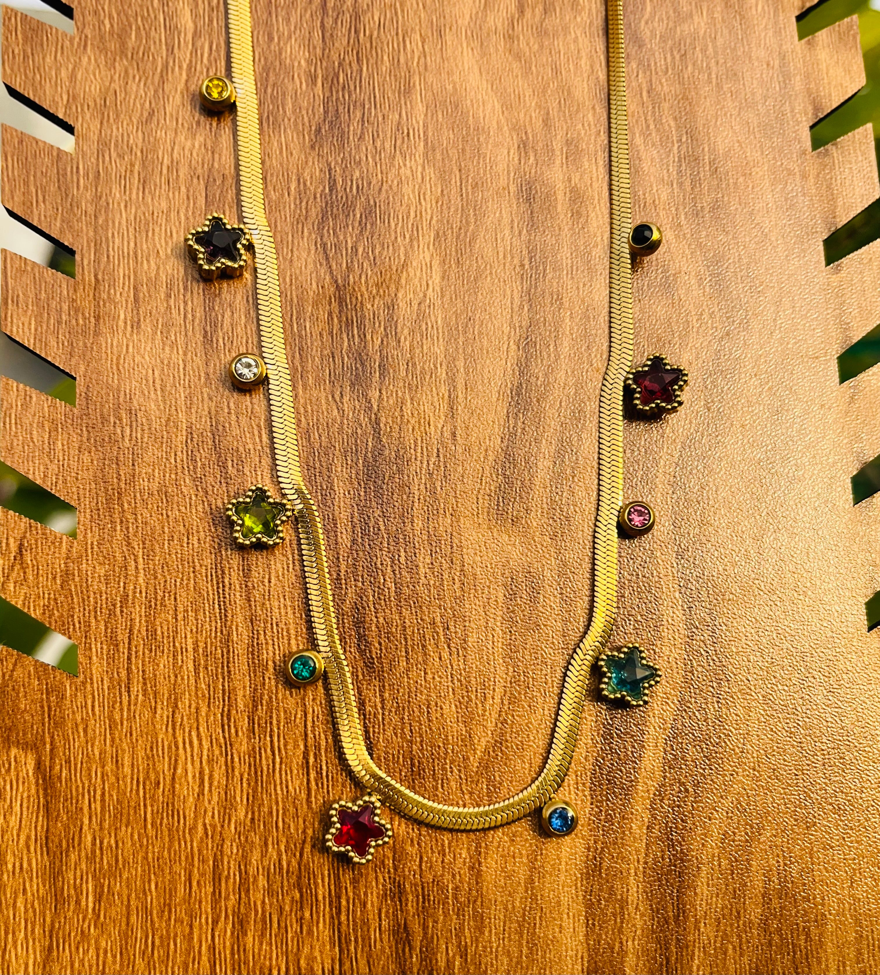 Mulitcolour stone charm pendent