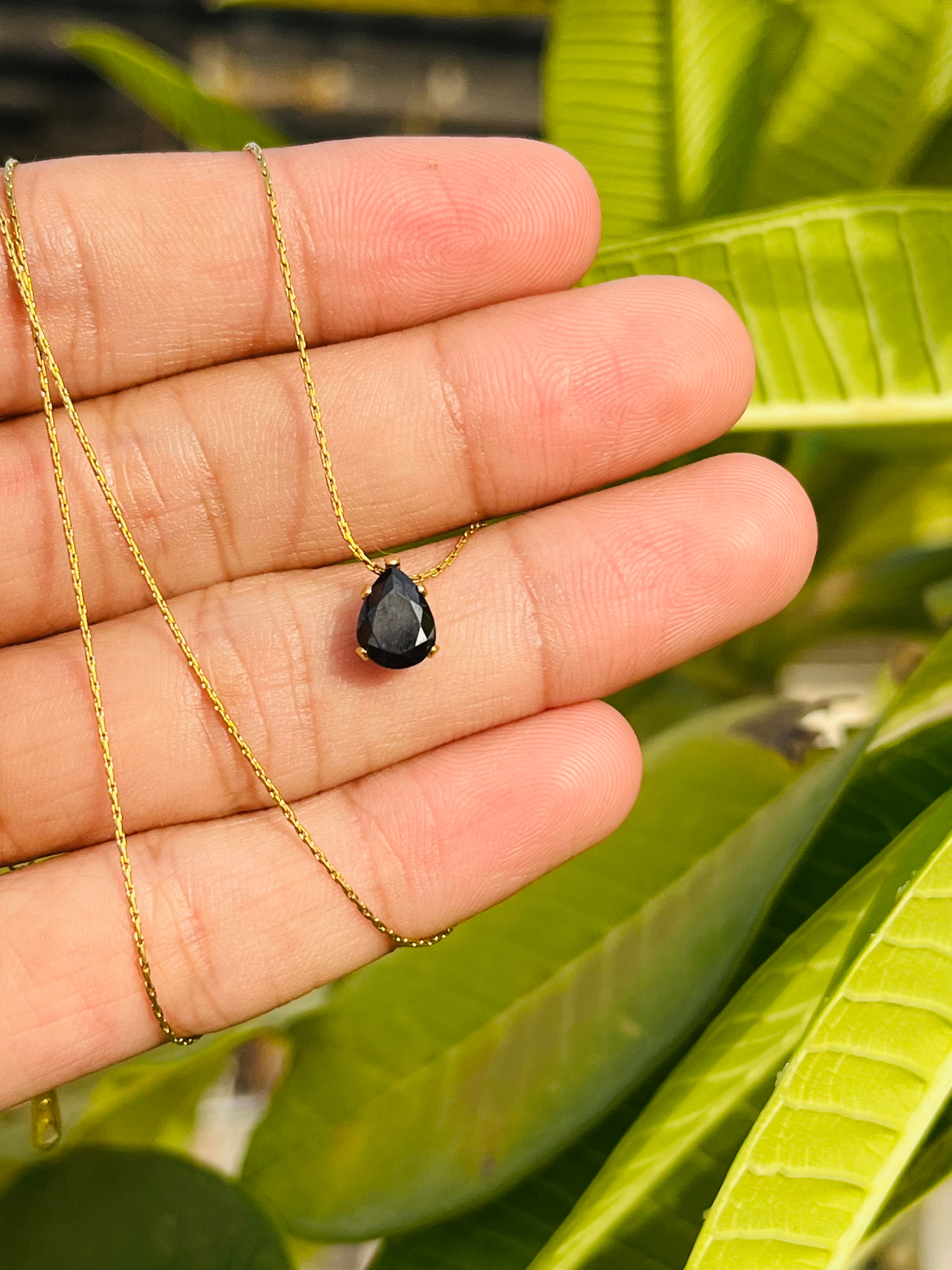 Dainty Black Gem Necklace