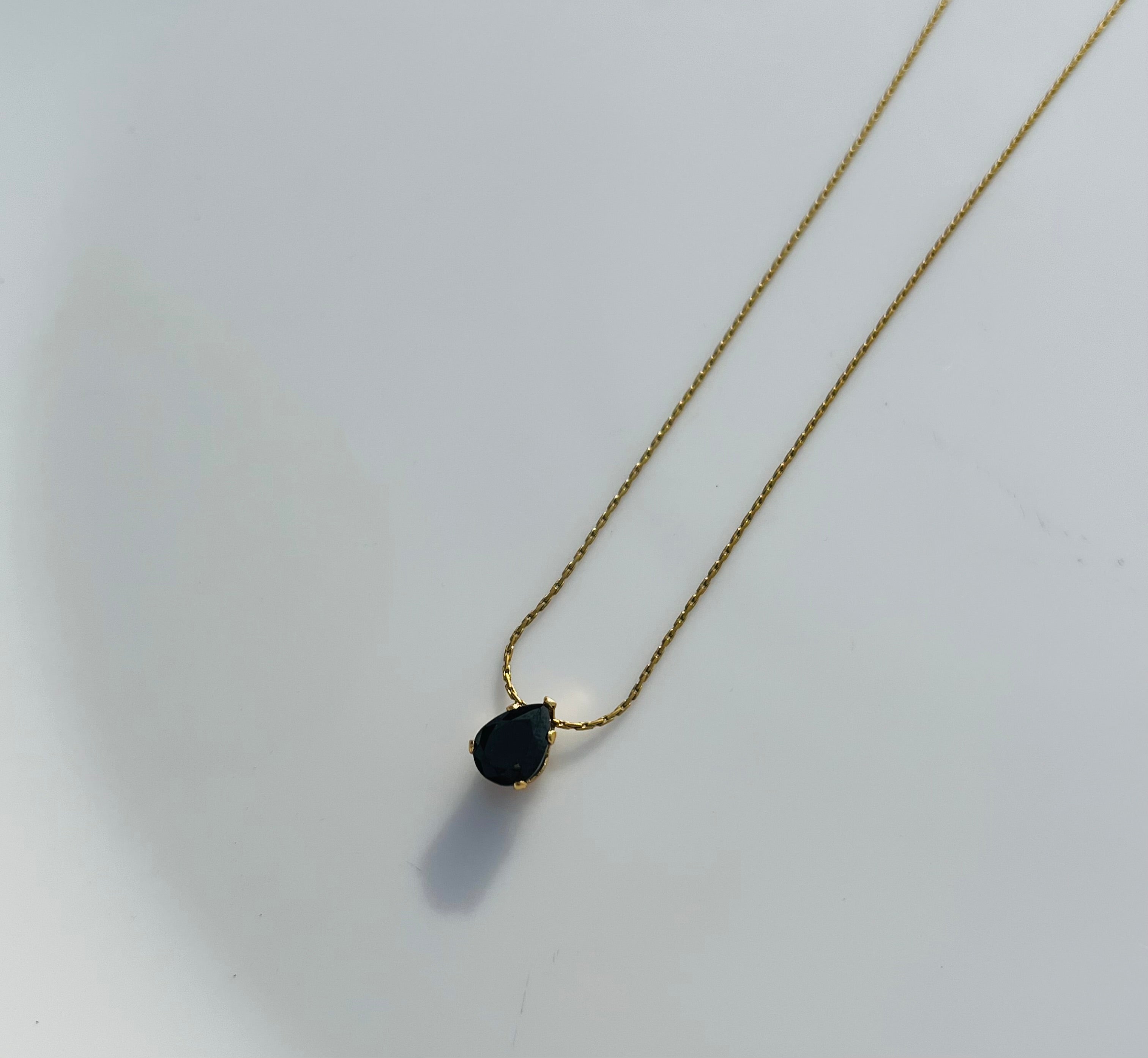 Dainty Black Gem Necklace