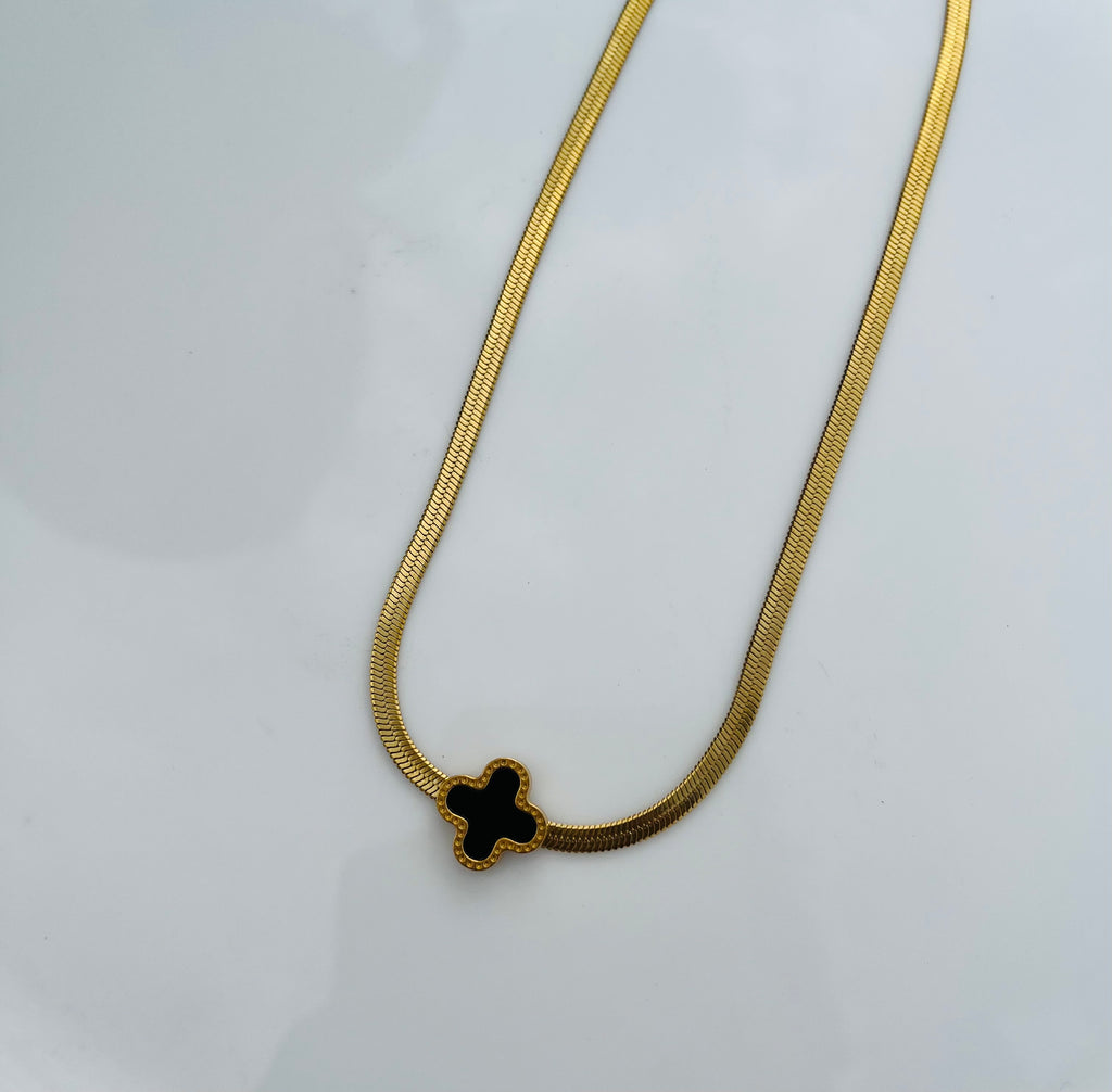 Black clover gold pendent