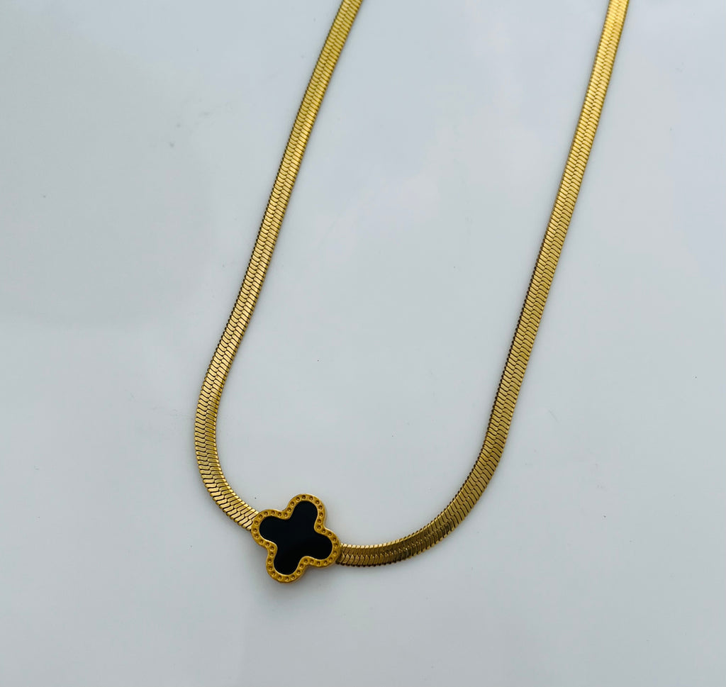 Black clover gold pendent