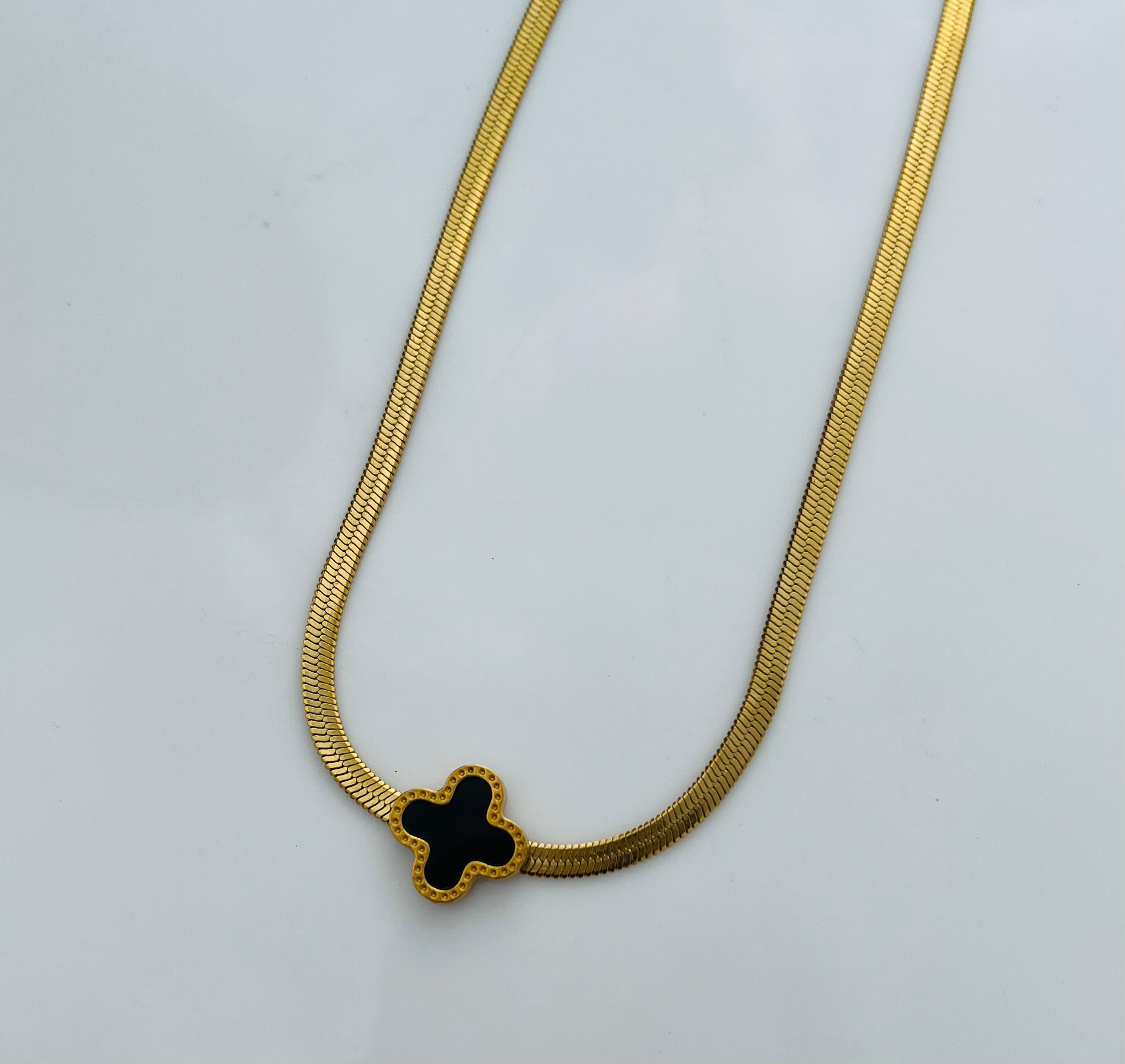 Black clover gold pendent