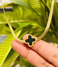 Black clover gold pendent