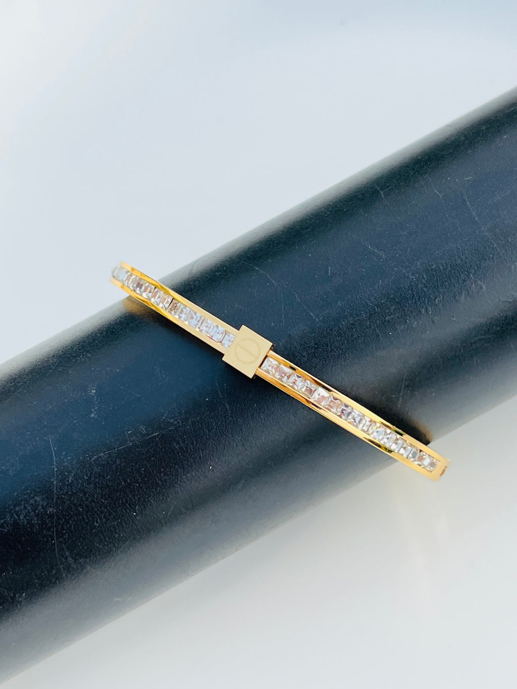 Sleek Gold Crystal Tennis Baby Size Bangles