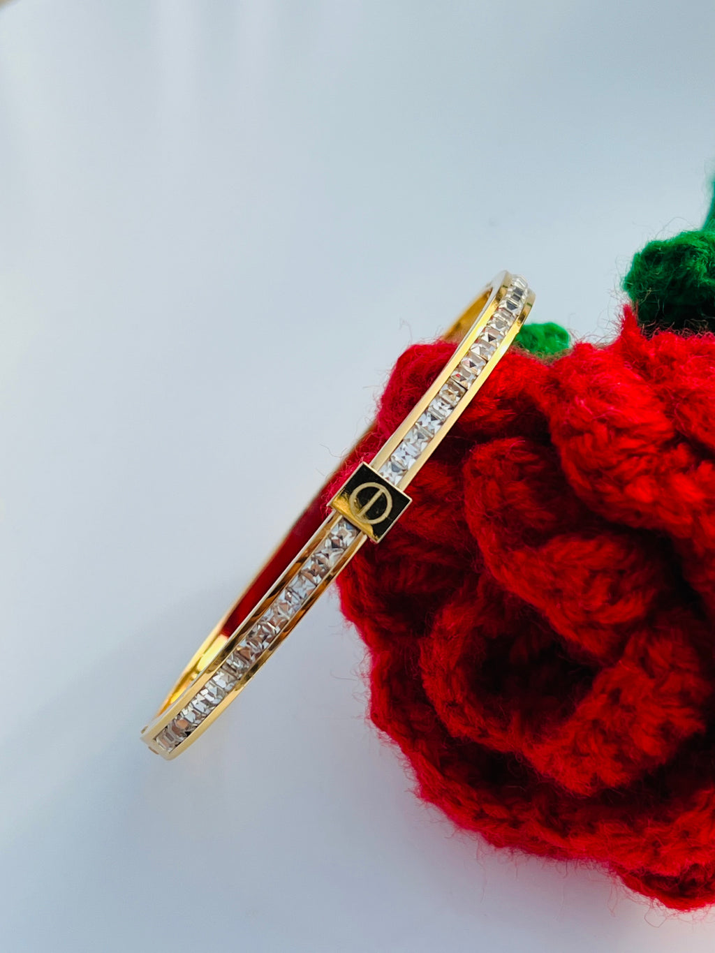 Sleek Gold Crystal Tennis Baby Size Bangles
