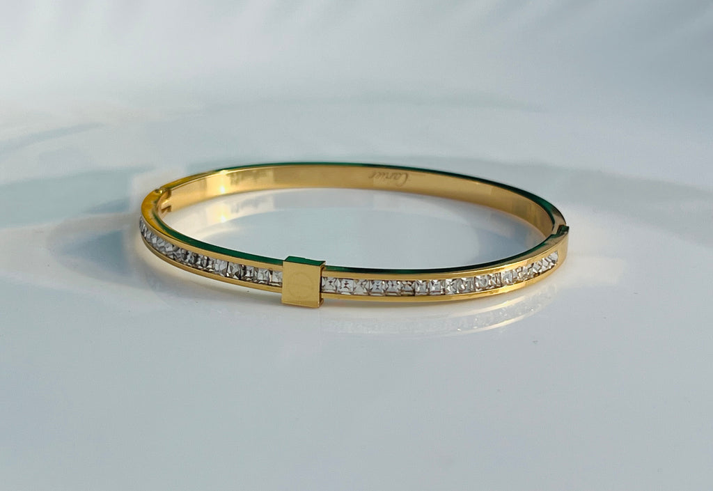 Sleek Gold Crystal Tennis Baby Size Bangles