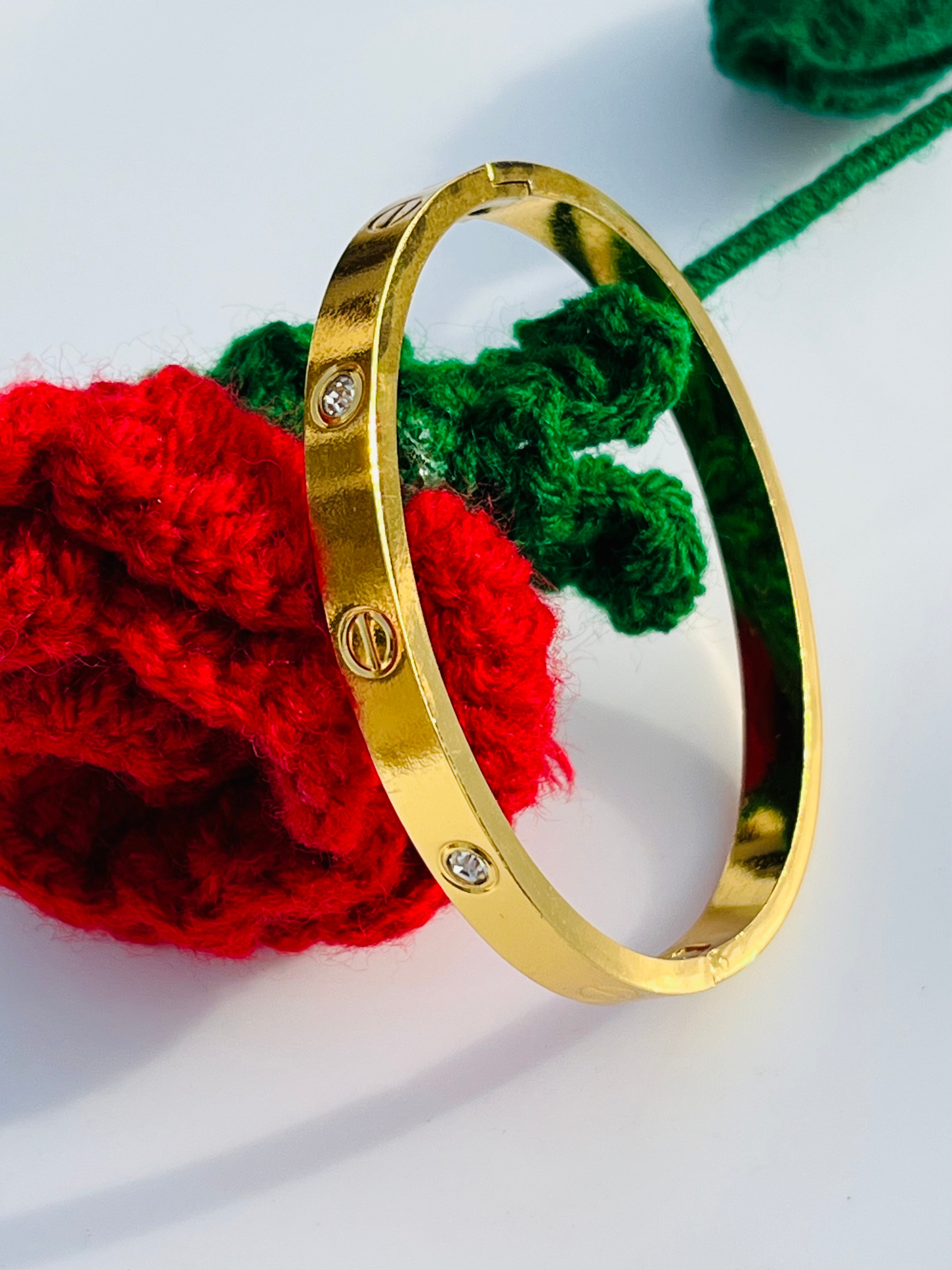 Luxury Crystal Studded Love Cartier