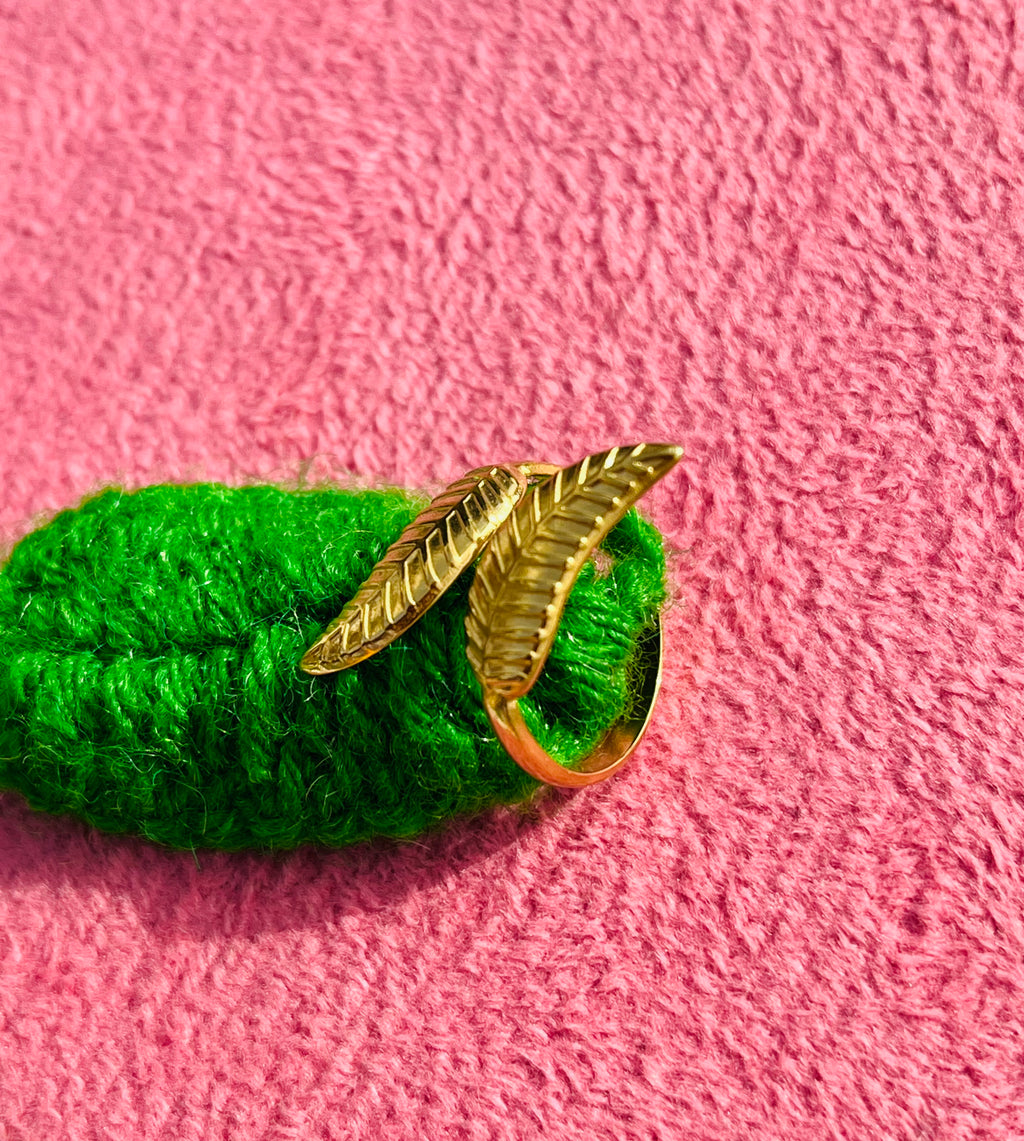 Golden Leaf Adjustable Ring