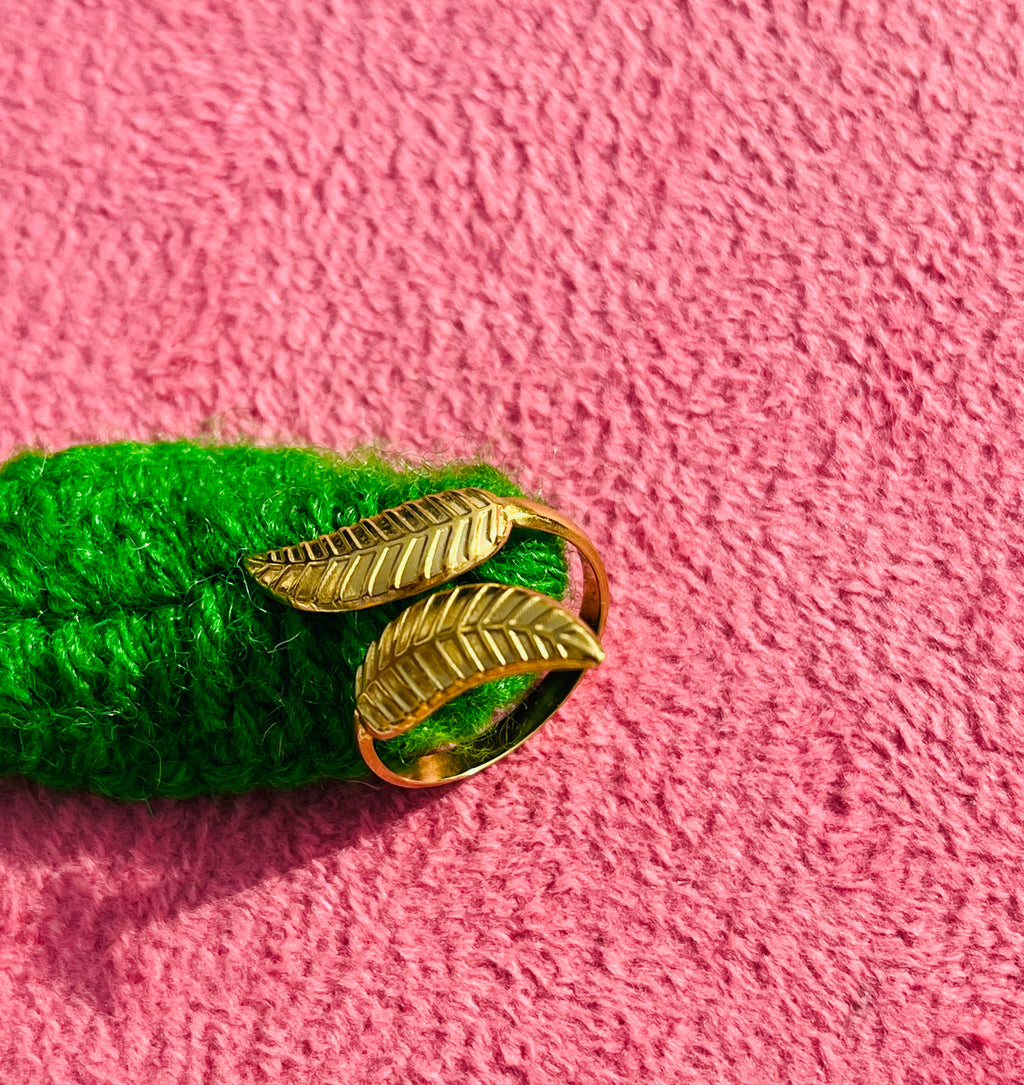 Golden Leaf Adjustable Ring