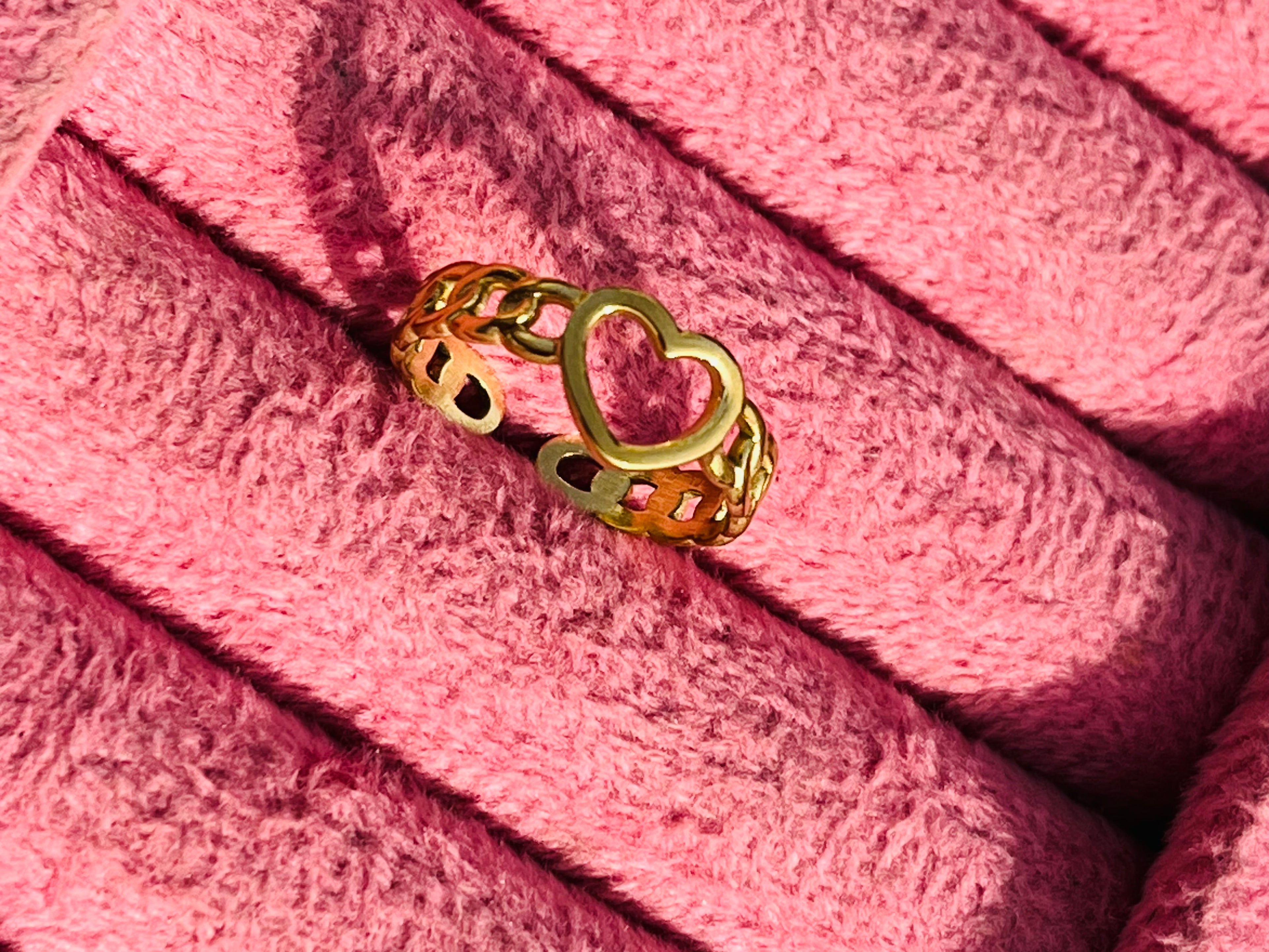 Heart Shape Adjustable Ring