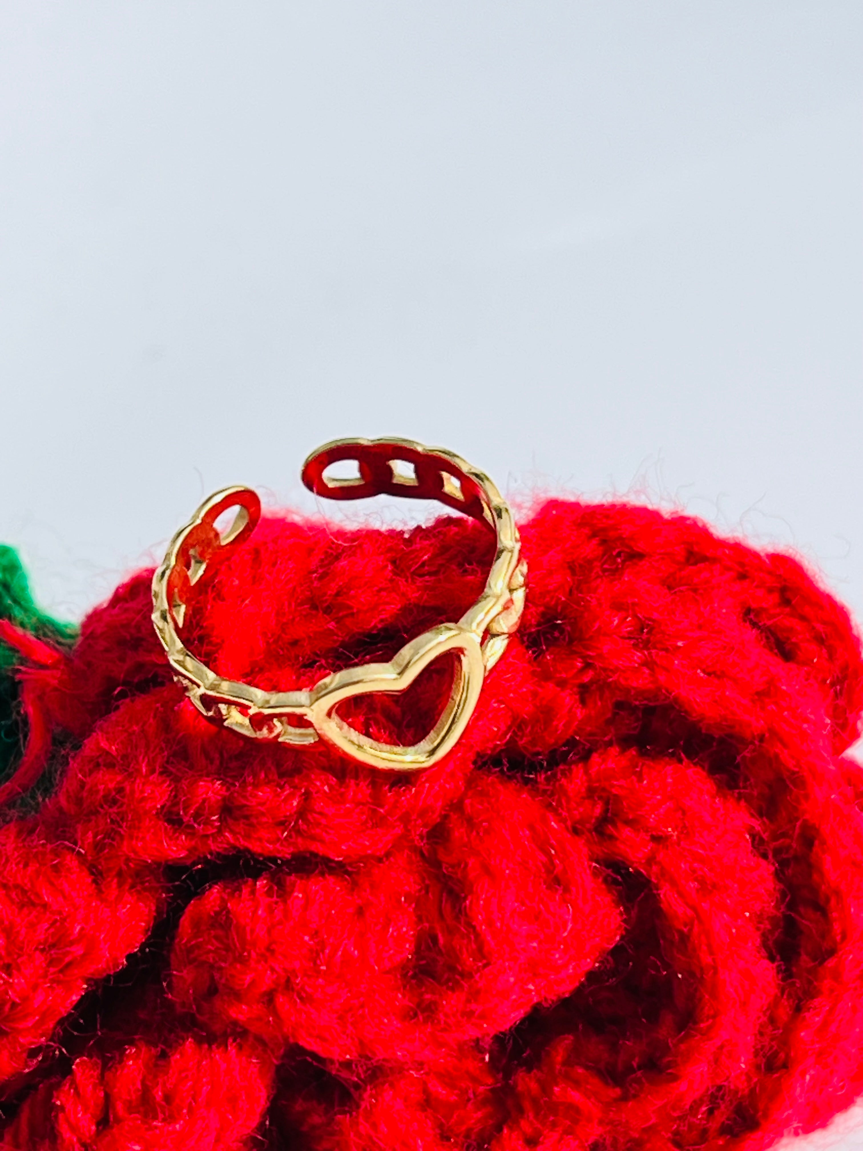 Heart Shape Adjustable Ring