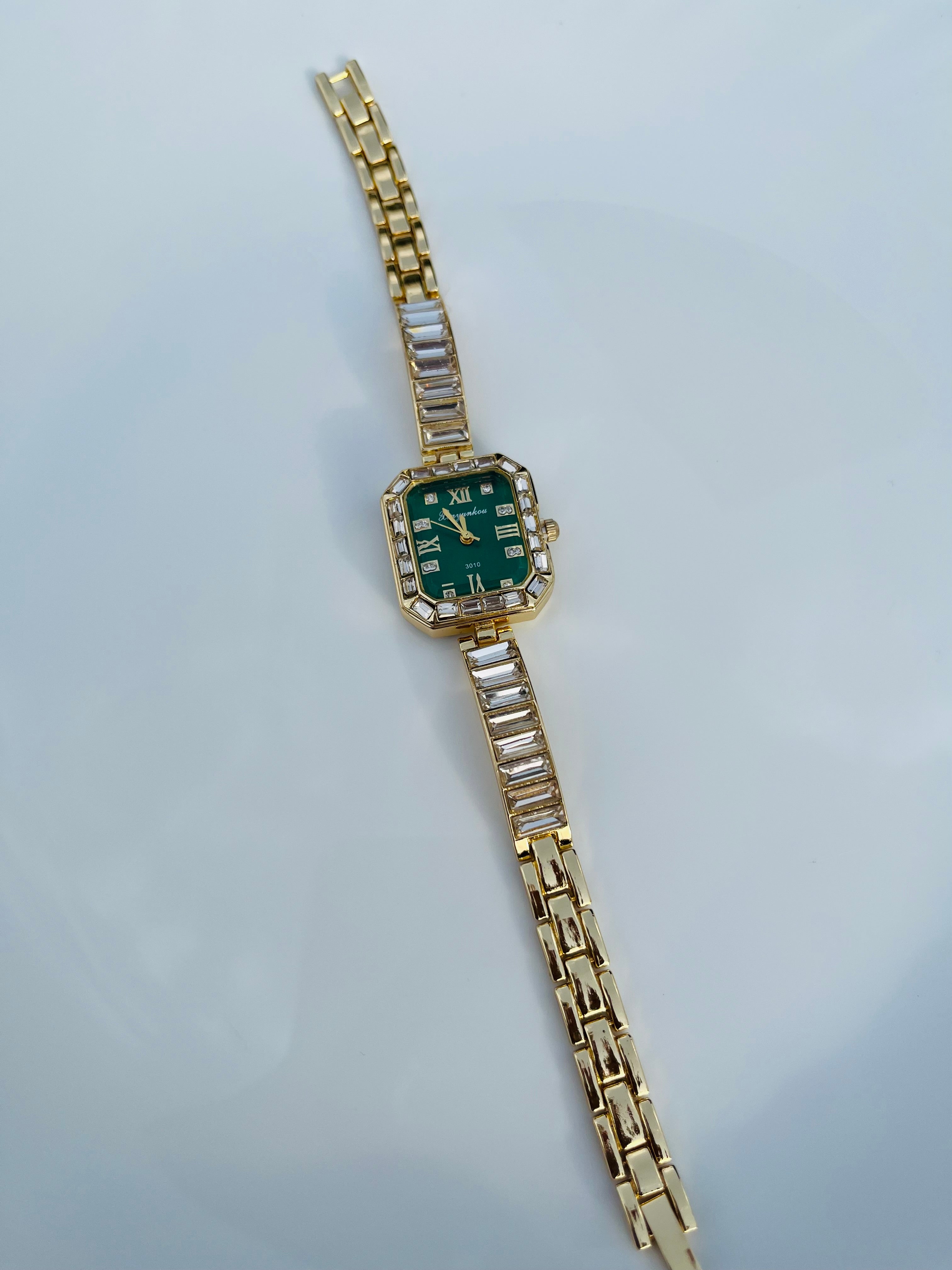 Vintage Emerald Green Bracelet Watch