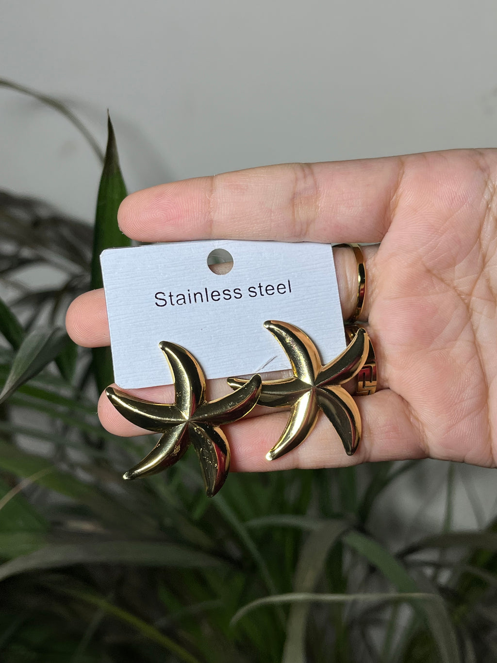 Starfish Gold Statement Earrings