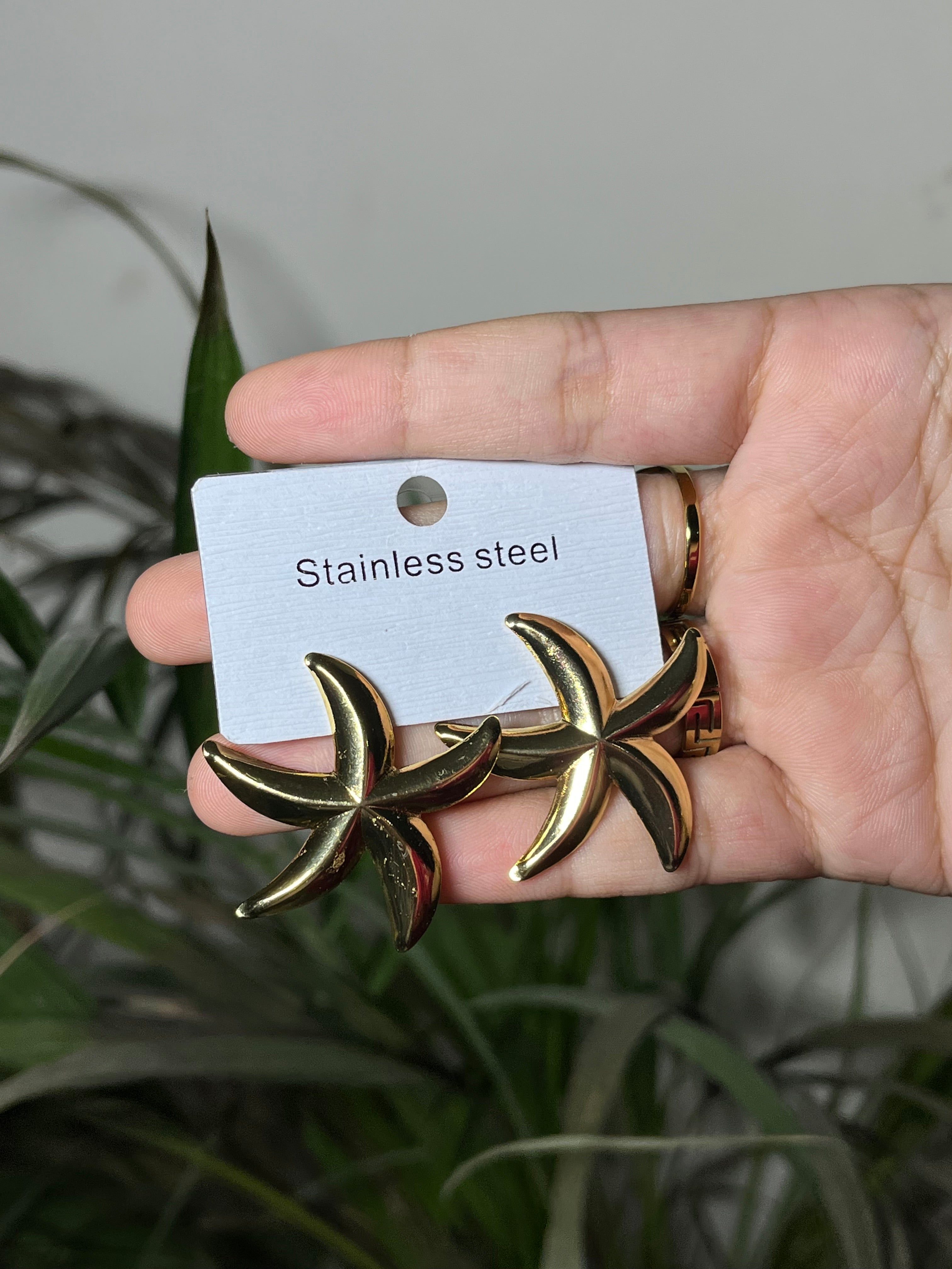 Starfish Gold Statement Earrings