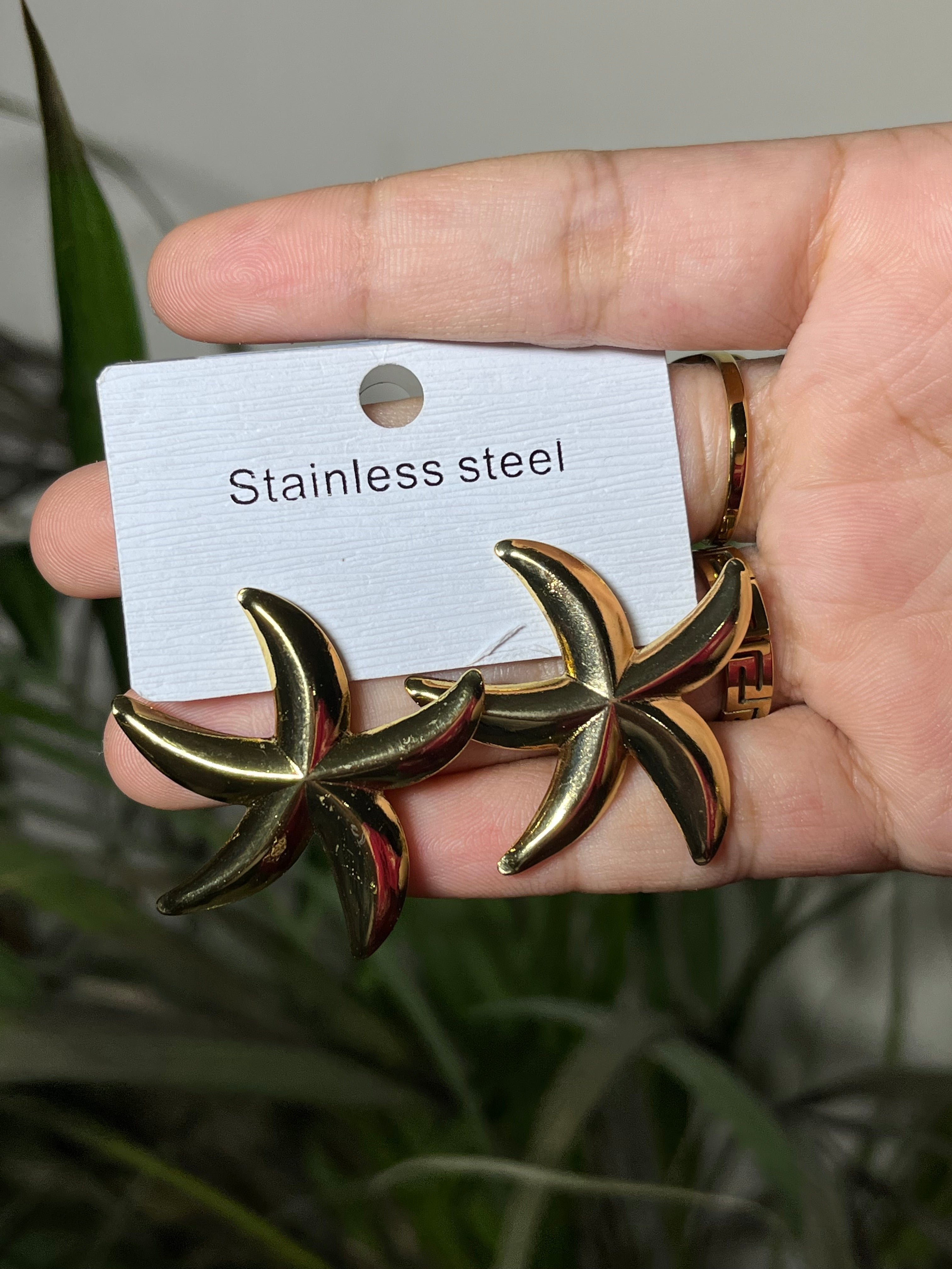 Starfish Gold Statement Earrings