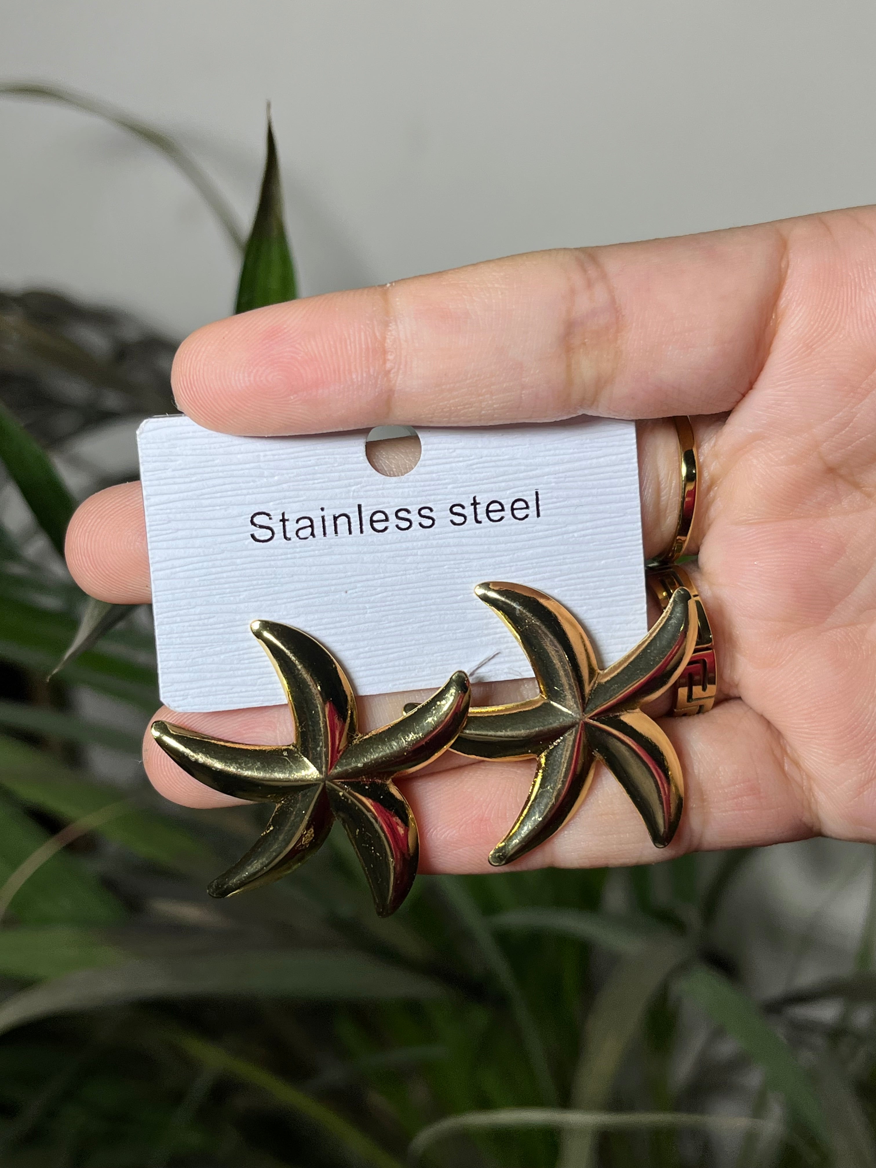 Starfish Gold Statement Earrings