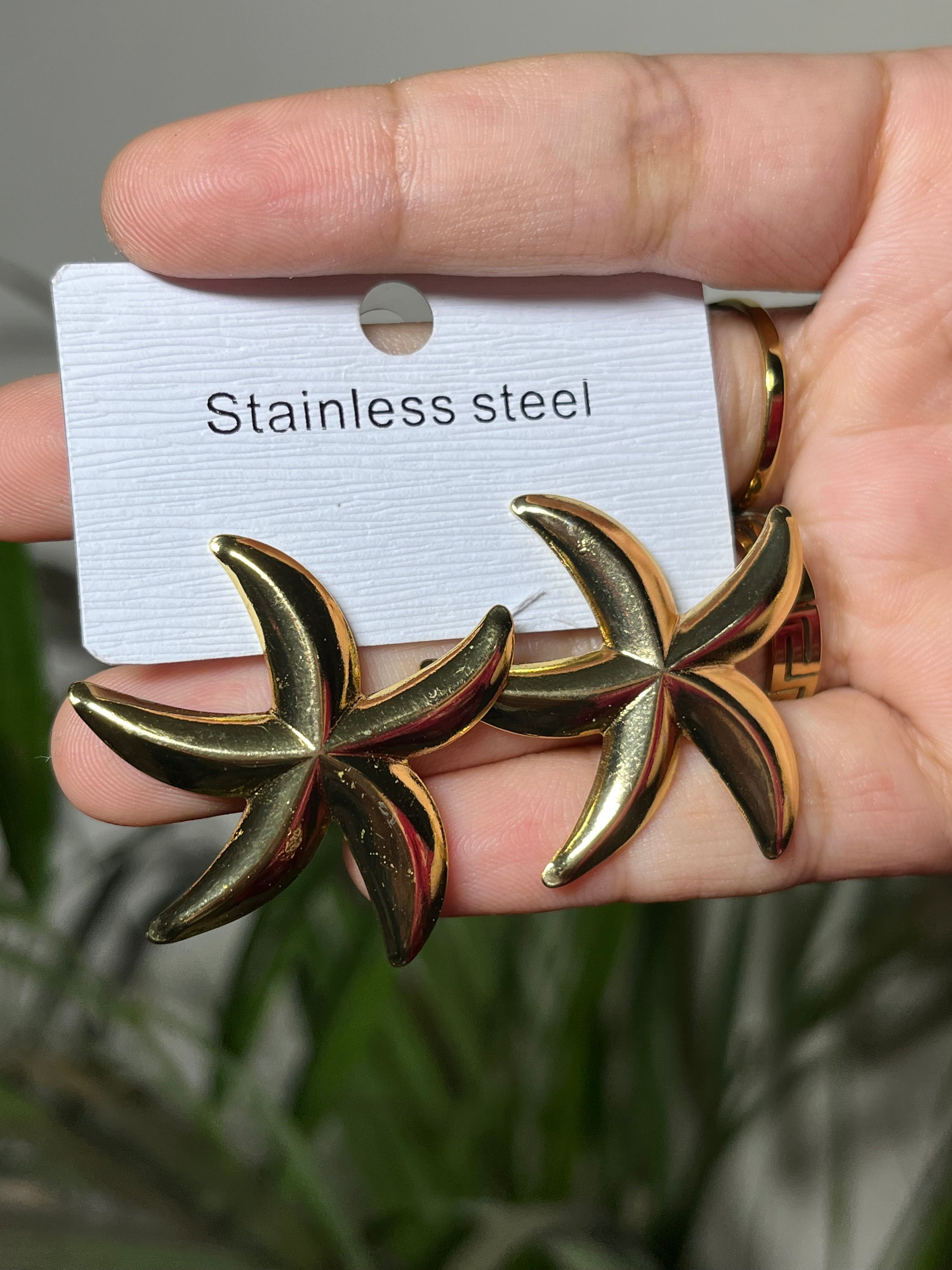 Starfish Gold Statement Earrings