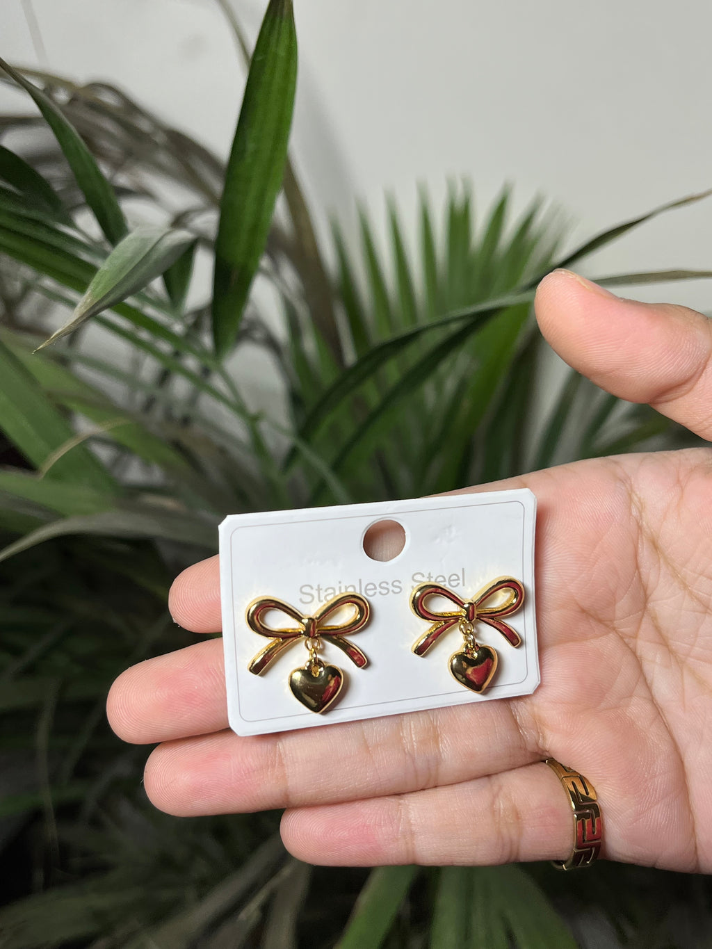 Amora Bow Heart Earrings