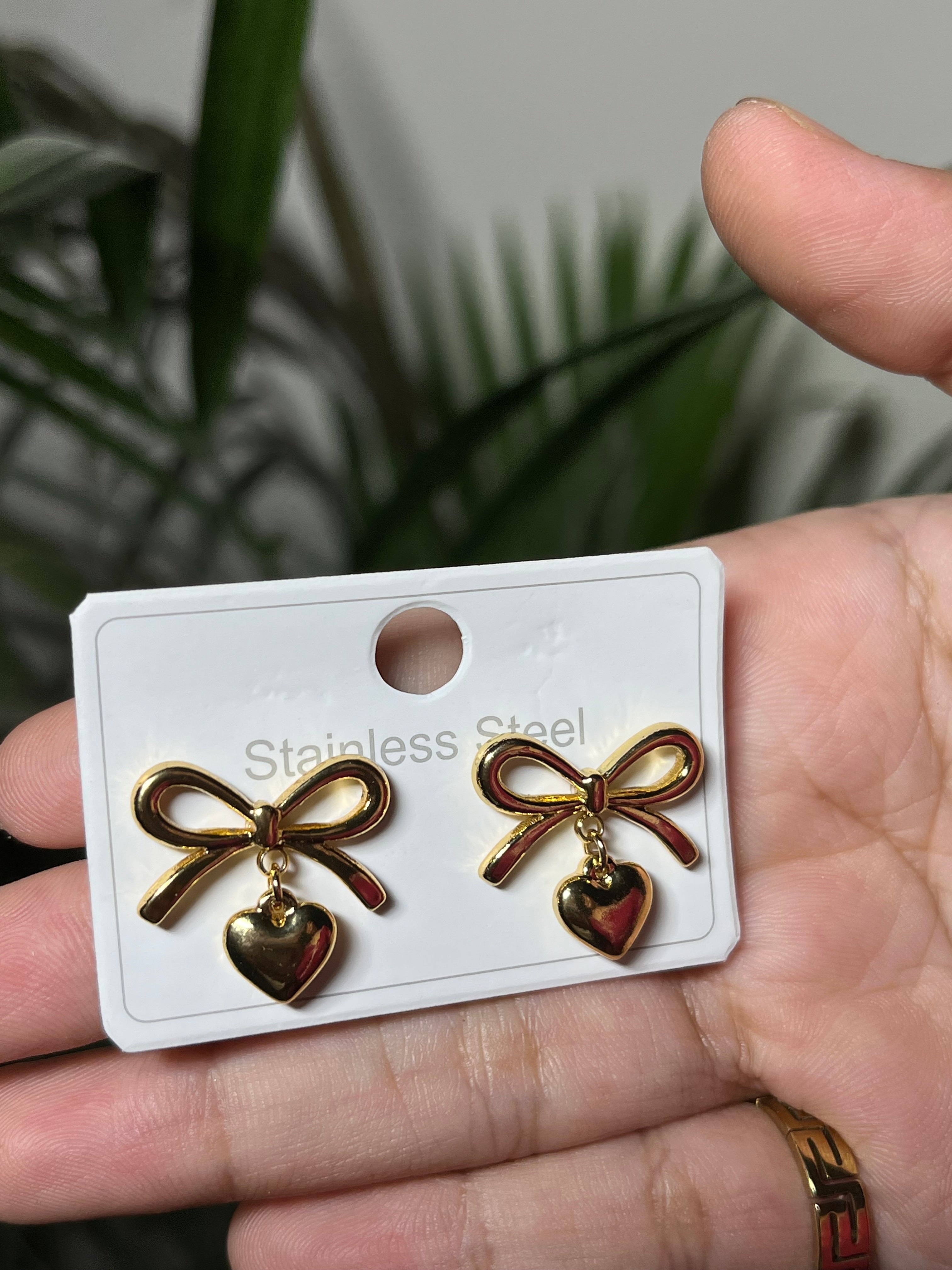 Amora Bow Heart Earrings
