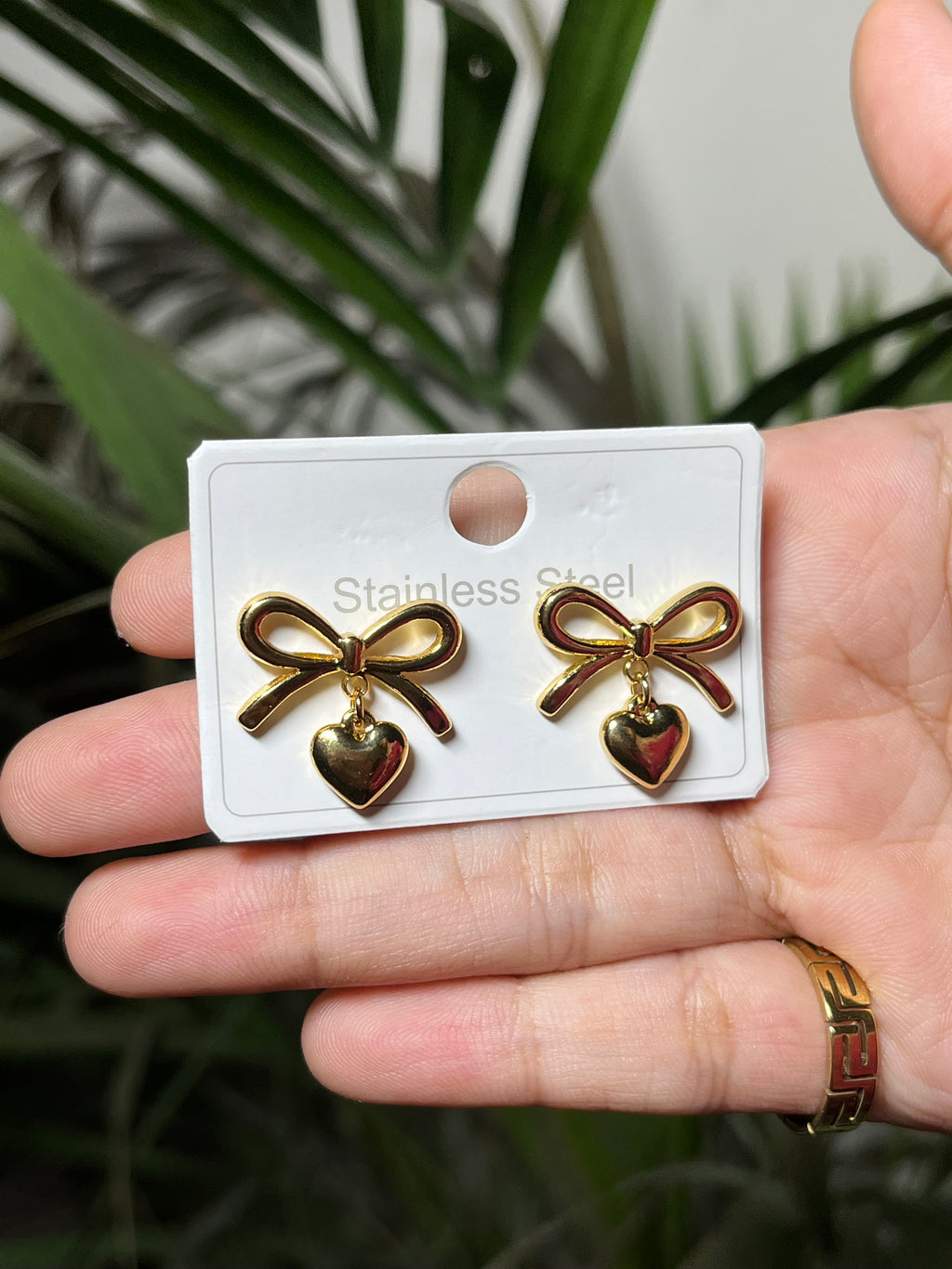 Amora Bow Heart Earrings