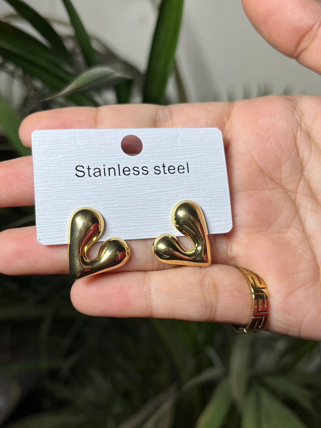 Puffy Heart Stud Earrings