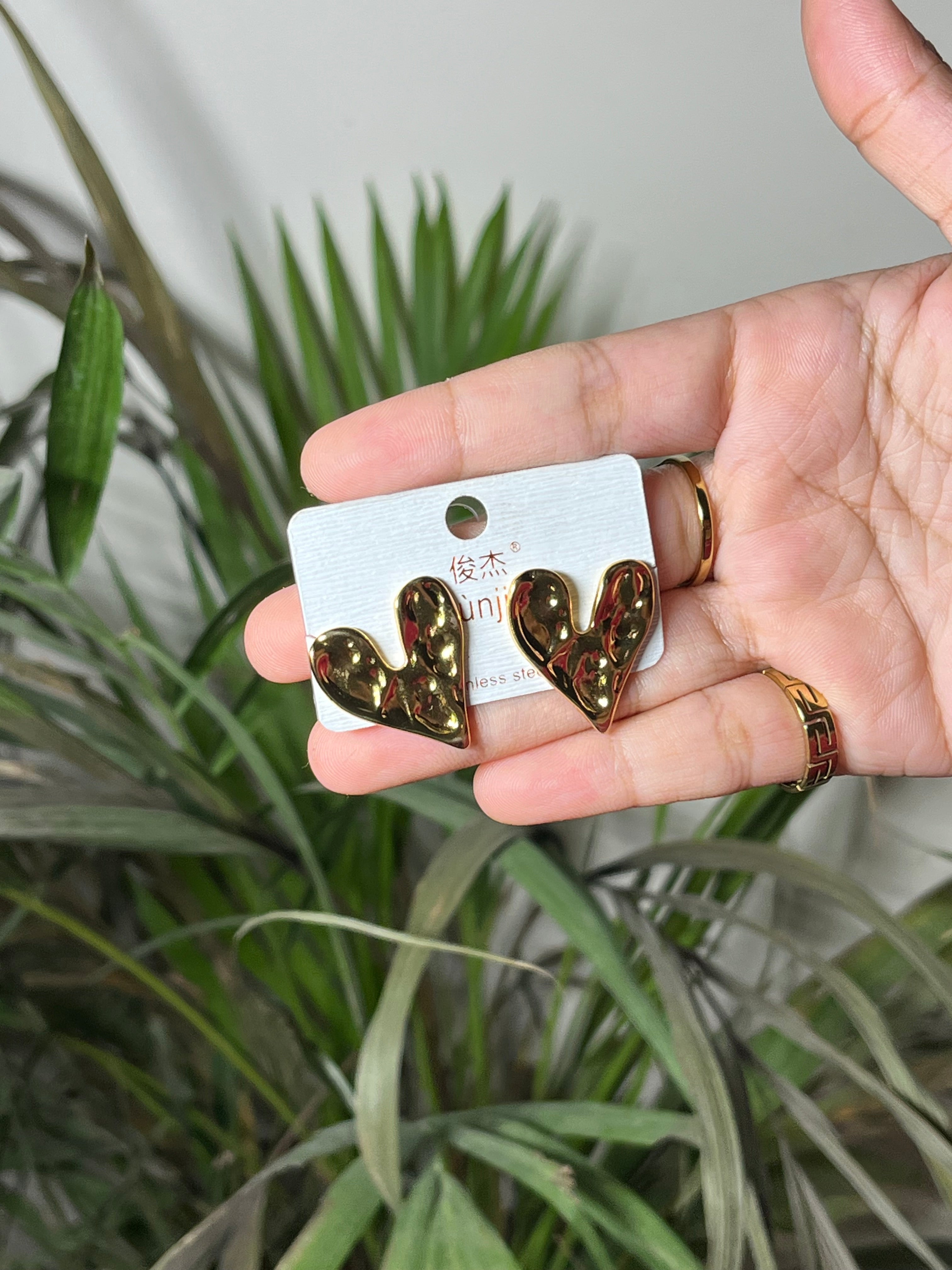 Melted Heart Stud Earrings