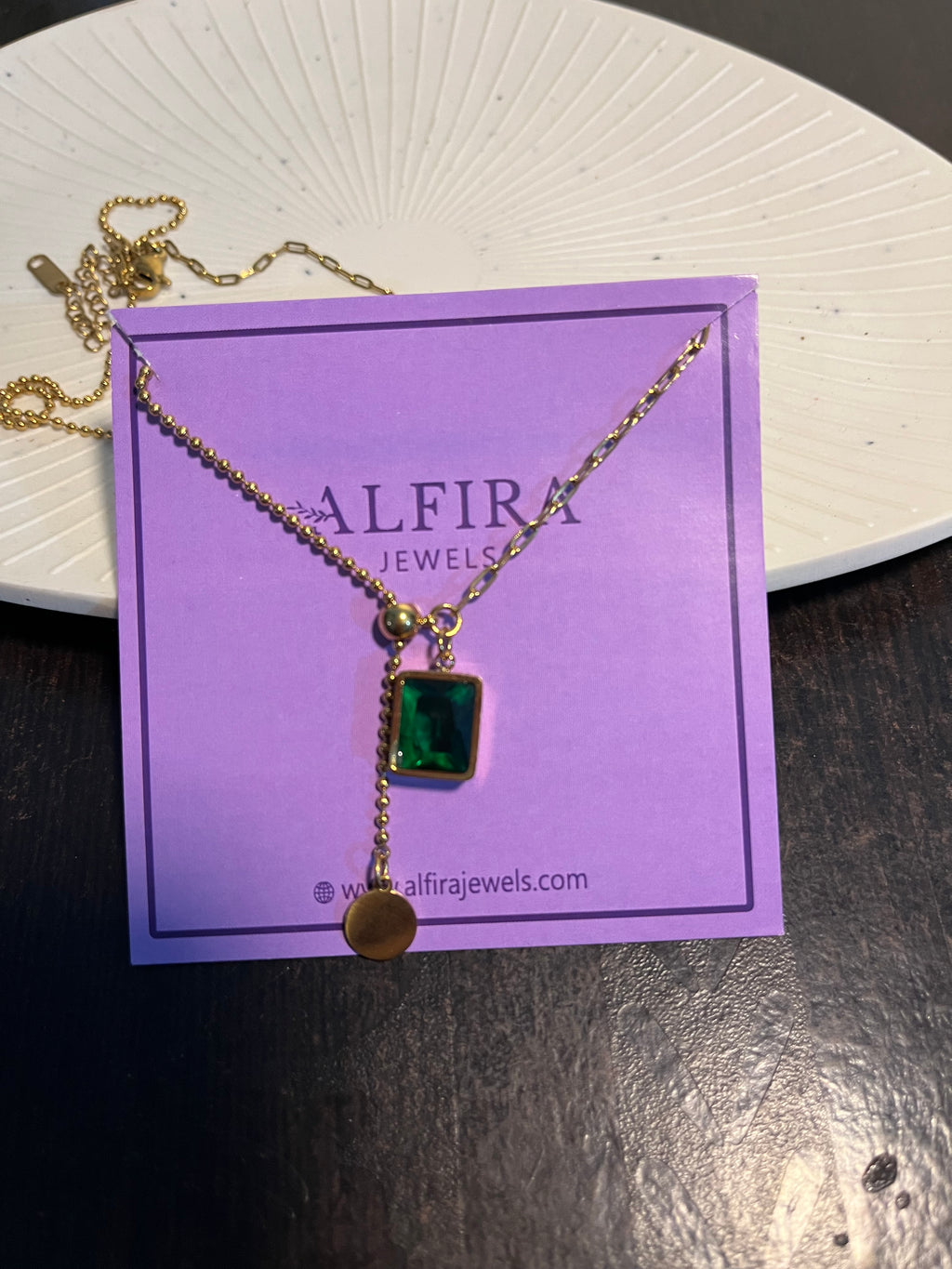 Emerald Green Crystal Pendant Necklace