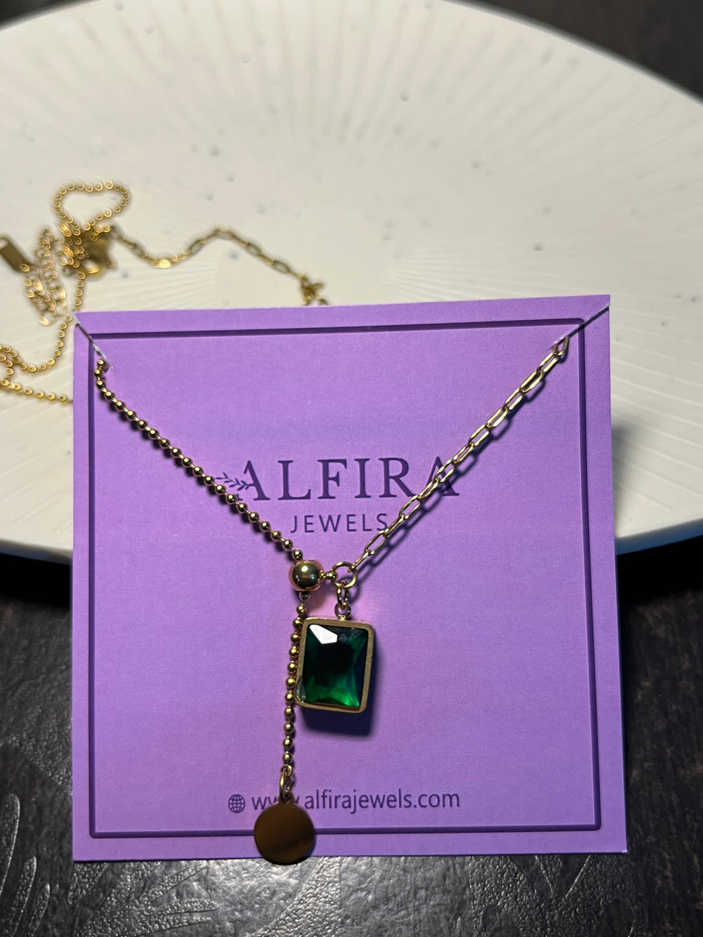 Emerald Green Crystal Pendant Necklace