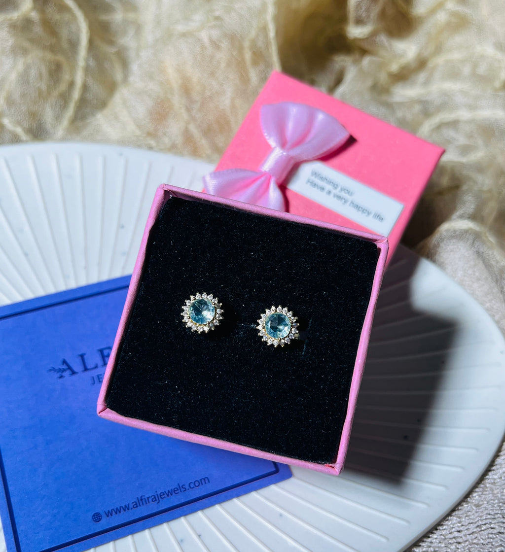 Crystal Flower Stud Earrings