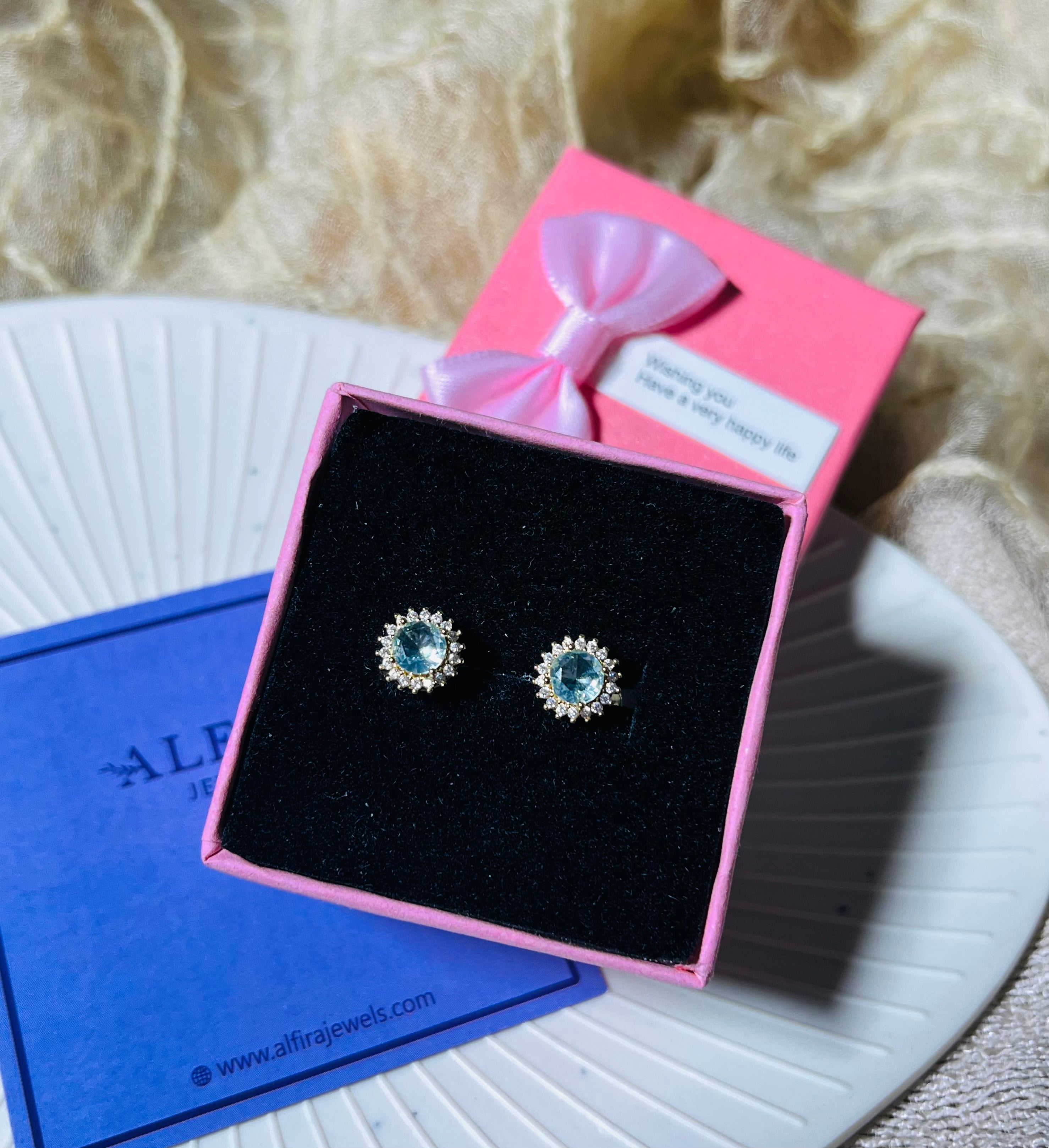 Crystal Flower Stud Earrings