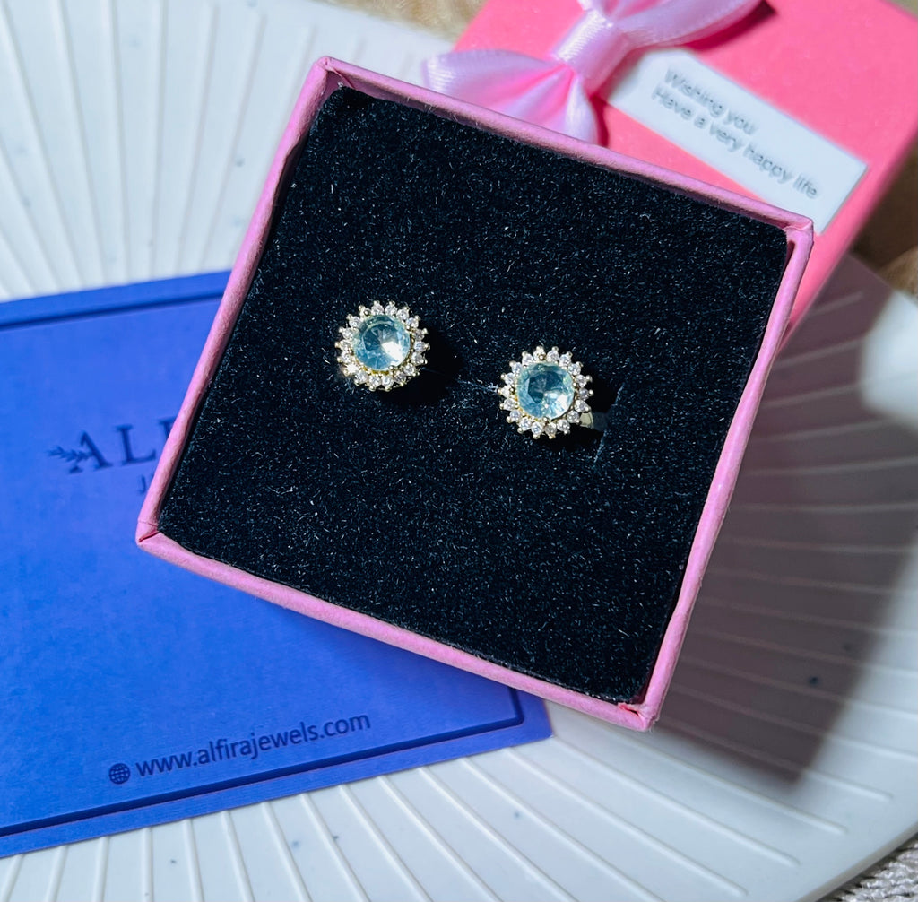 Crystal Flower Stud Earrings