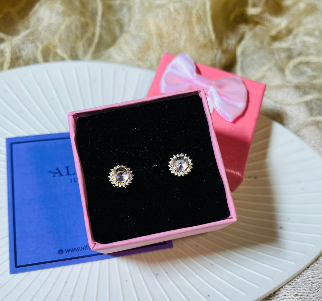 Crystal Flower Stud Earrings
