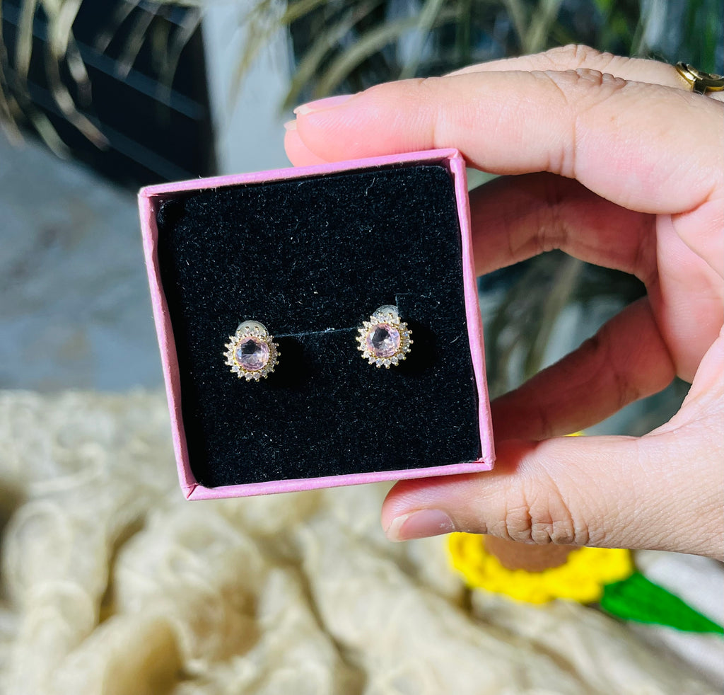 Crystal Flower Stud Earrings