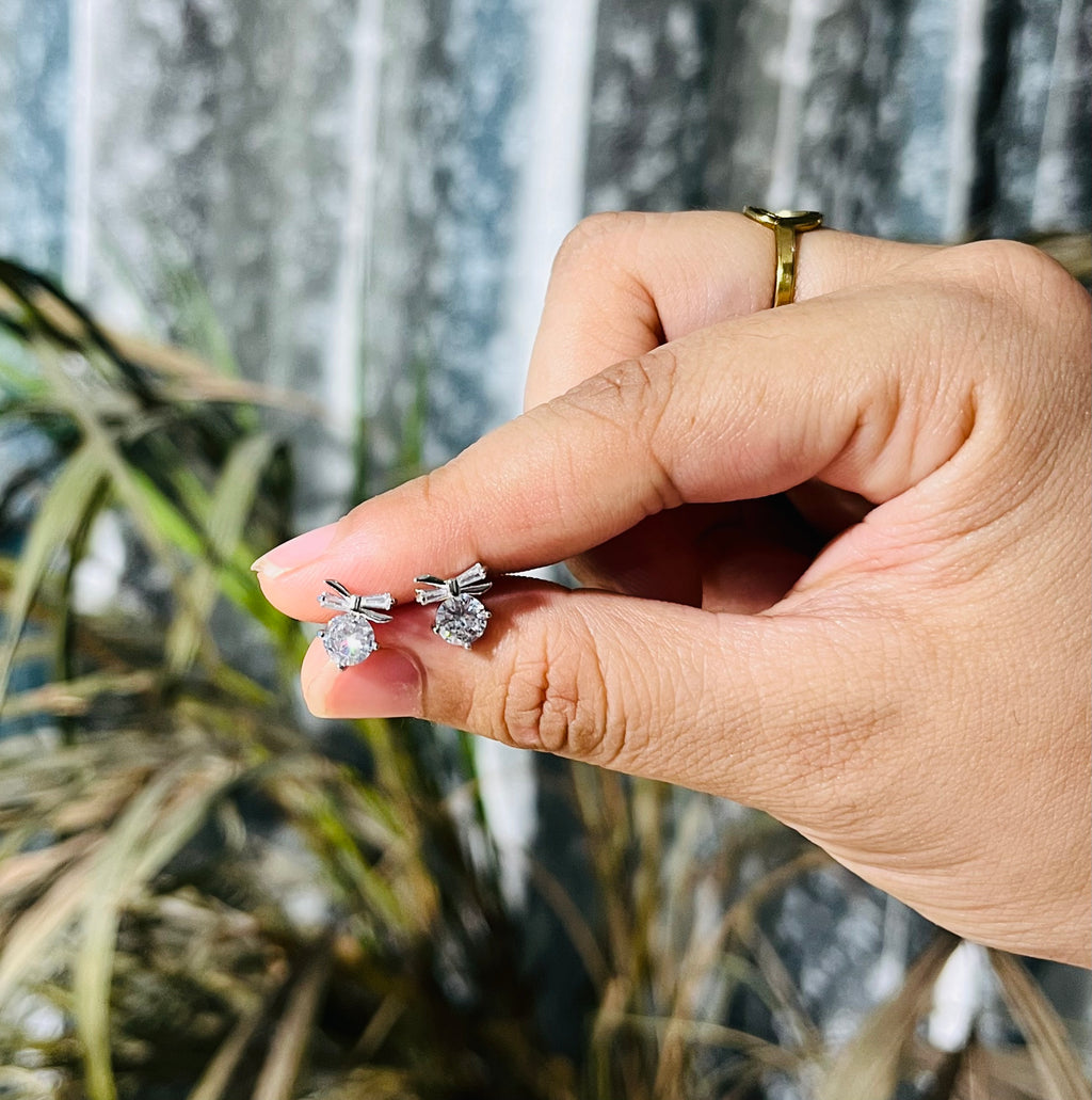 Bow Crystal Stud Earrings
