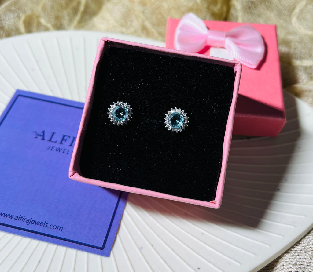 Crystal Halo Stud Earrings