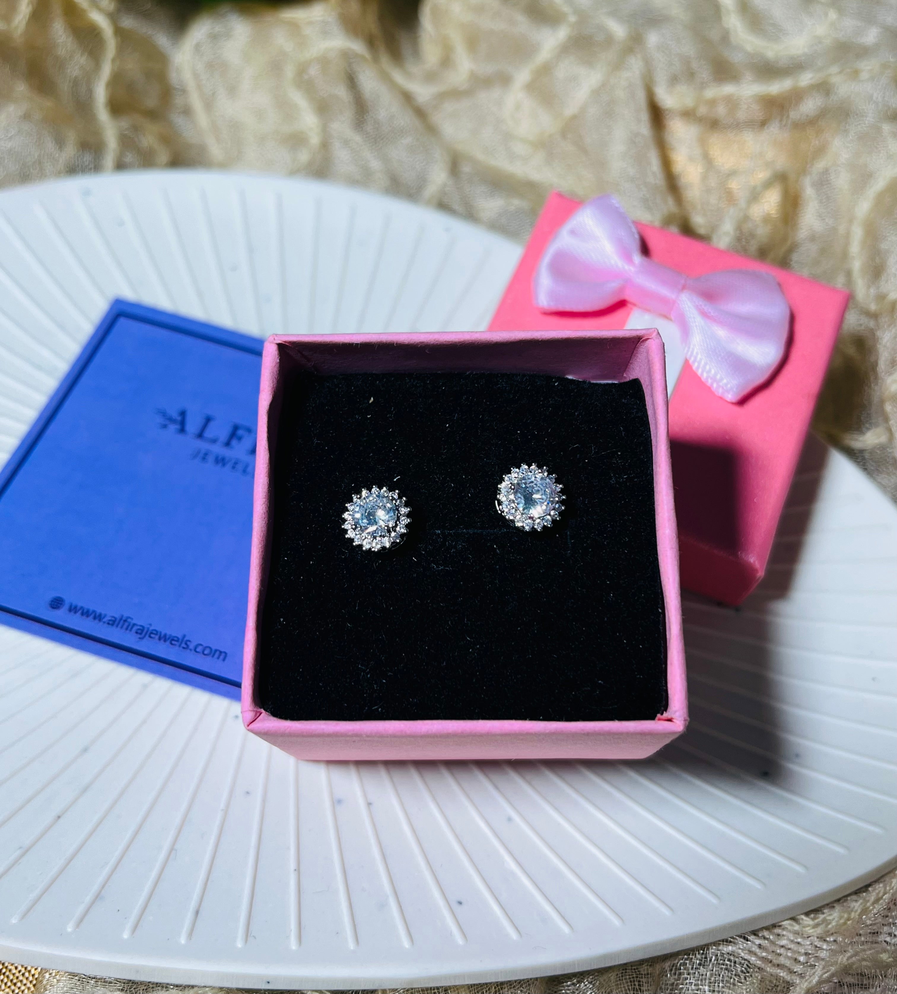 Crystal Halo Stud Earrings