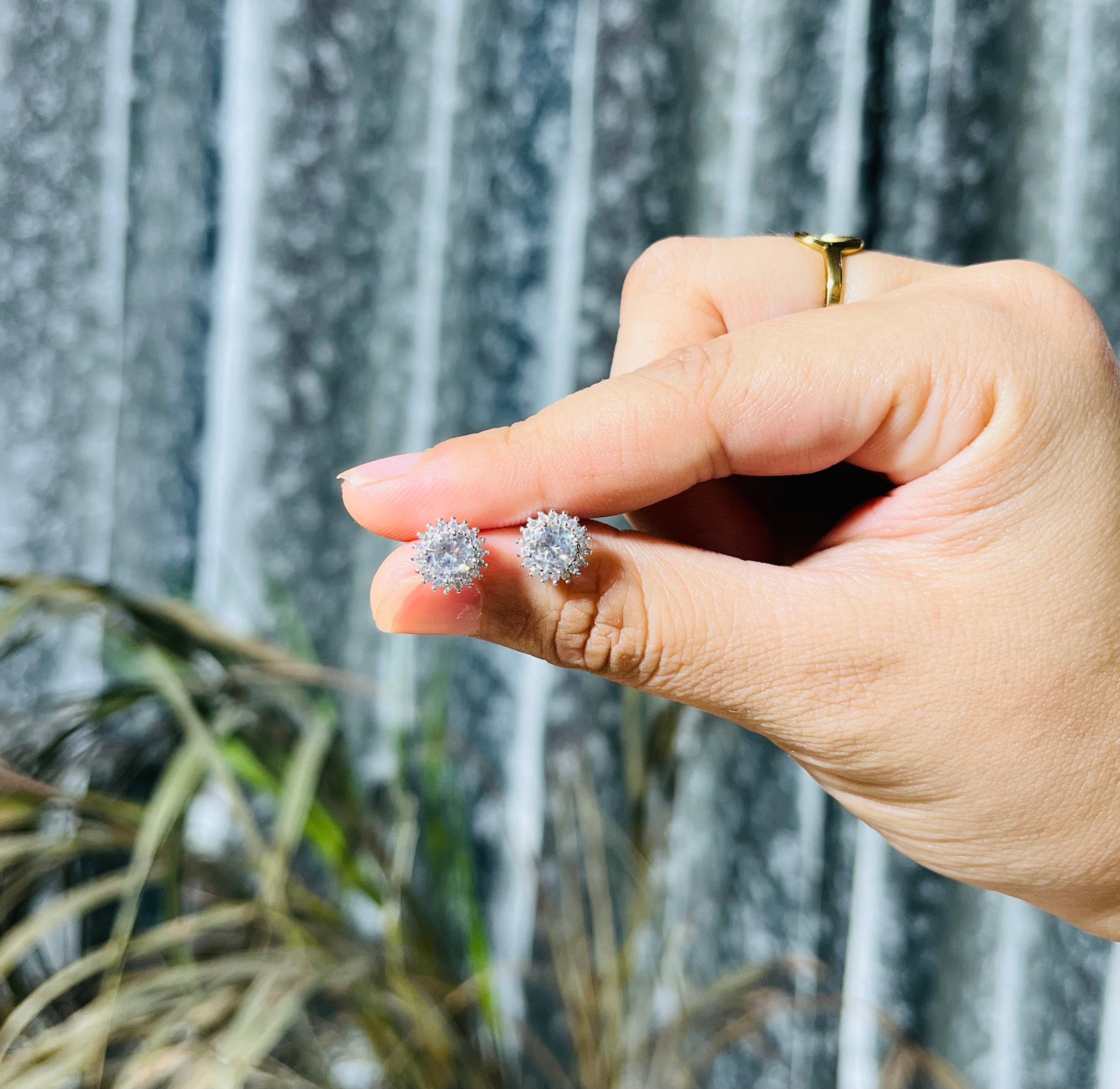 Crystal Halo Stud Earrings