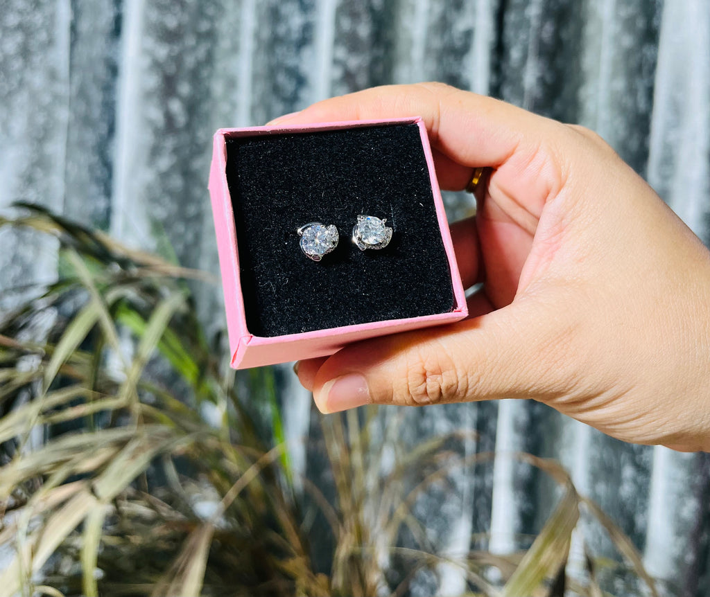 Silver flower studs