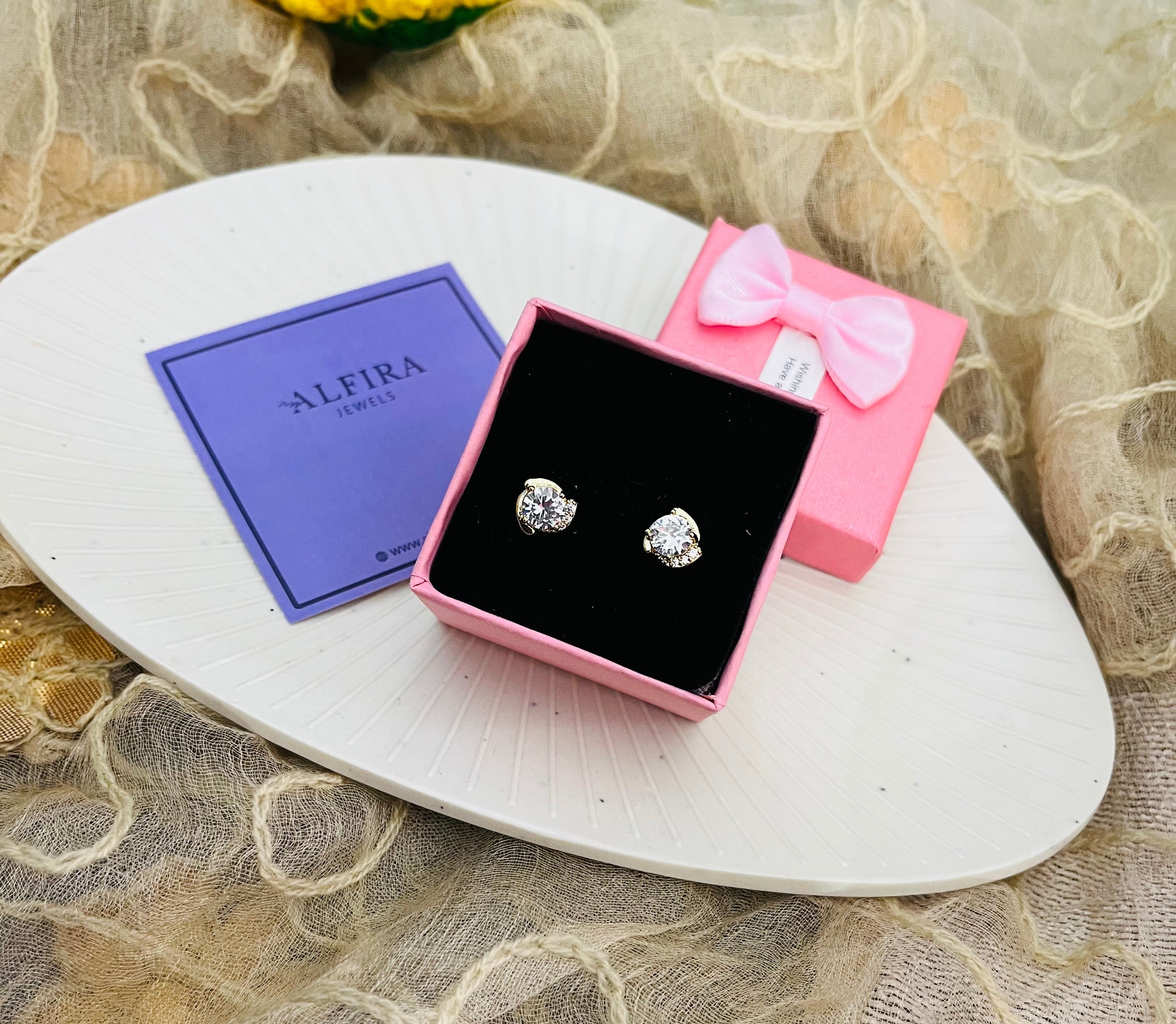 Heart Crystal Stud Earrings