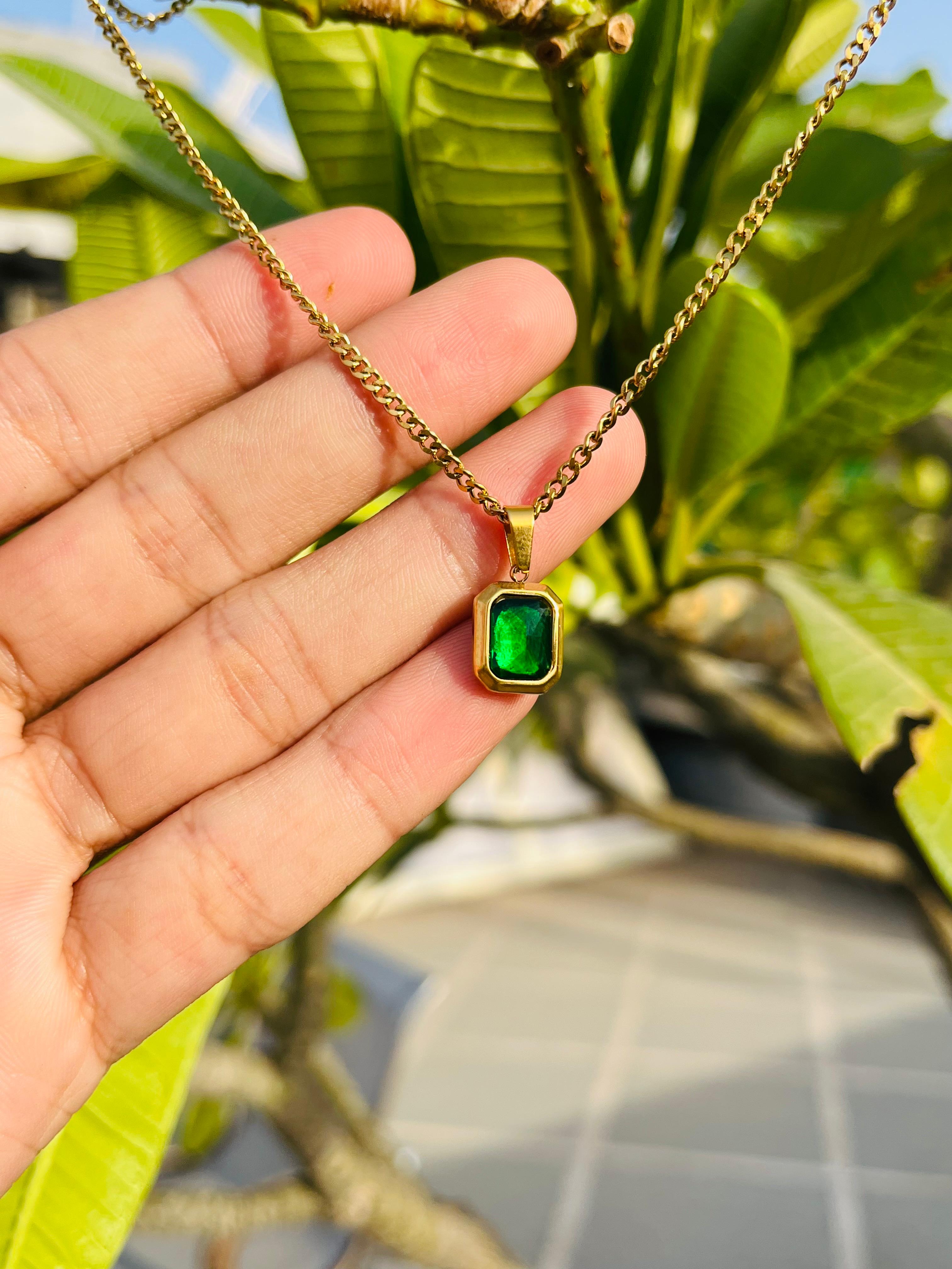 Emerald Charm Necklace