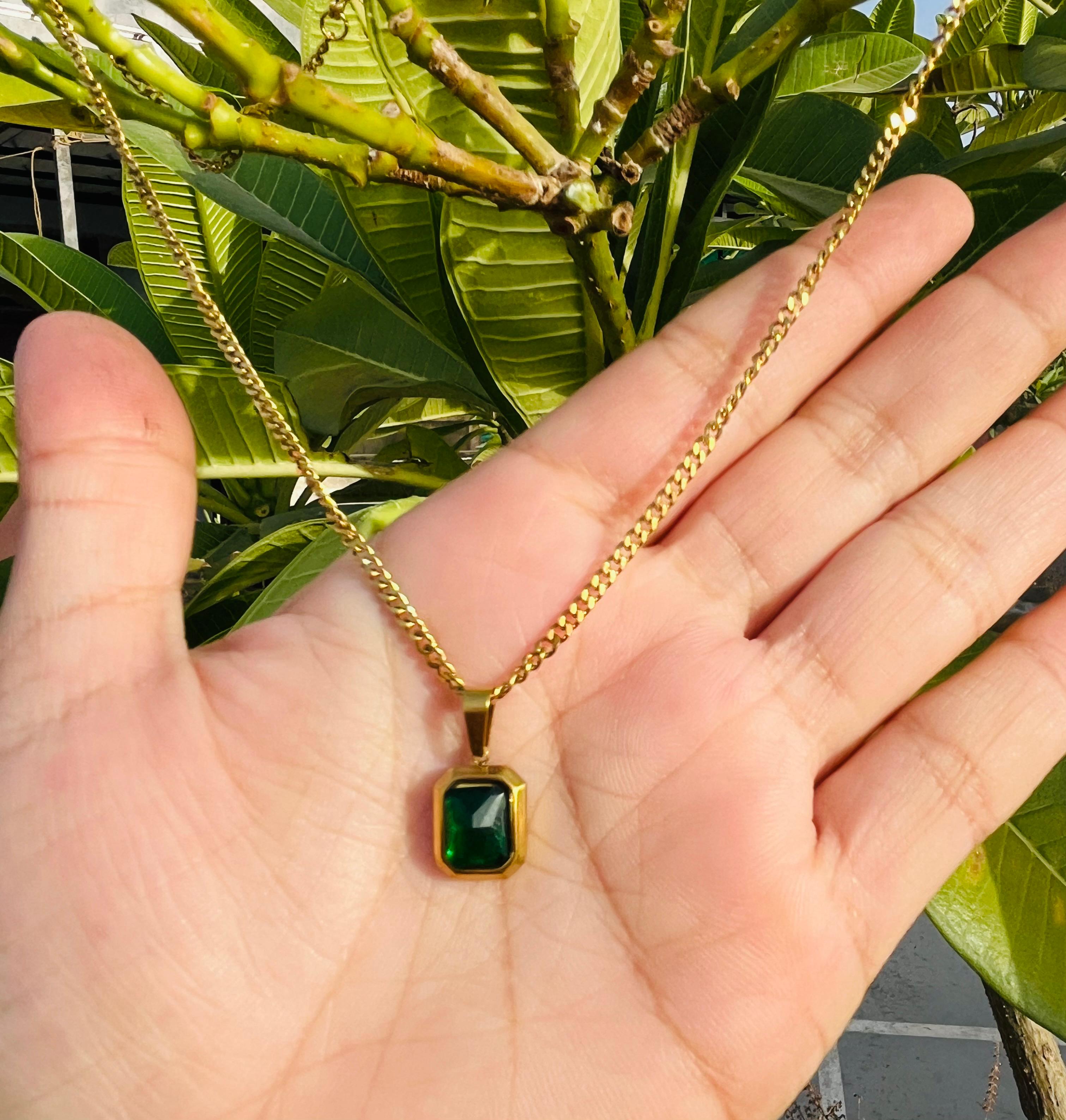 Emerald Charm Necklace