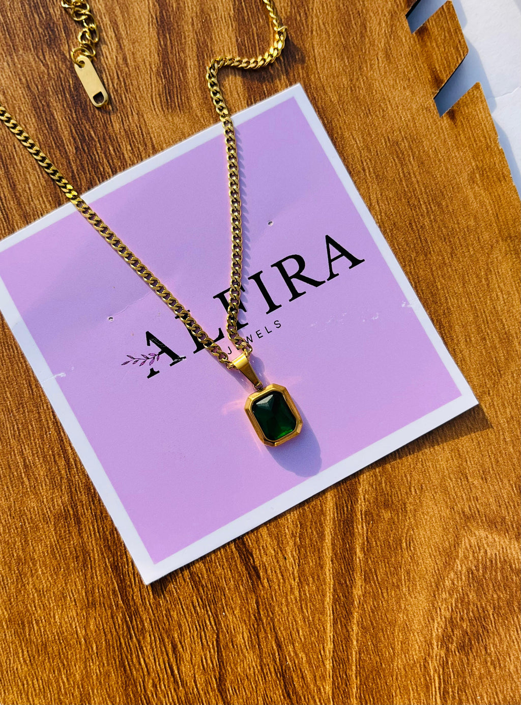 Emerald Charm Necklace