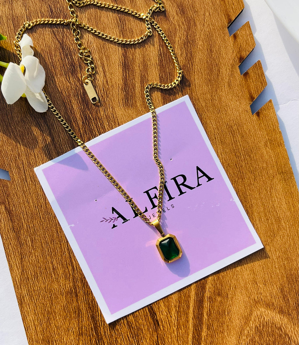 Emerald Charm Necklace
