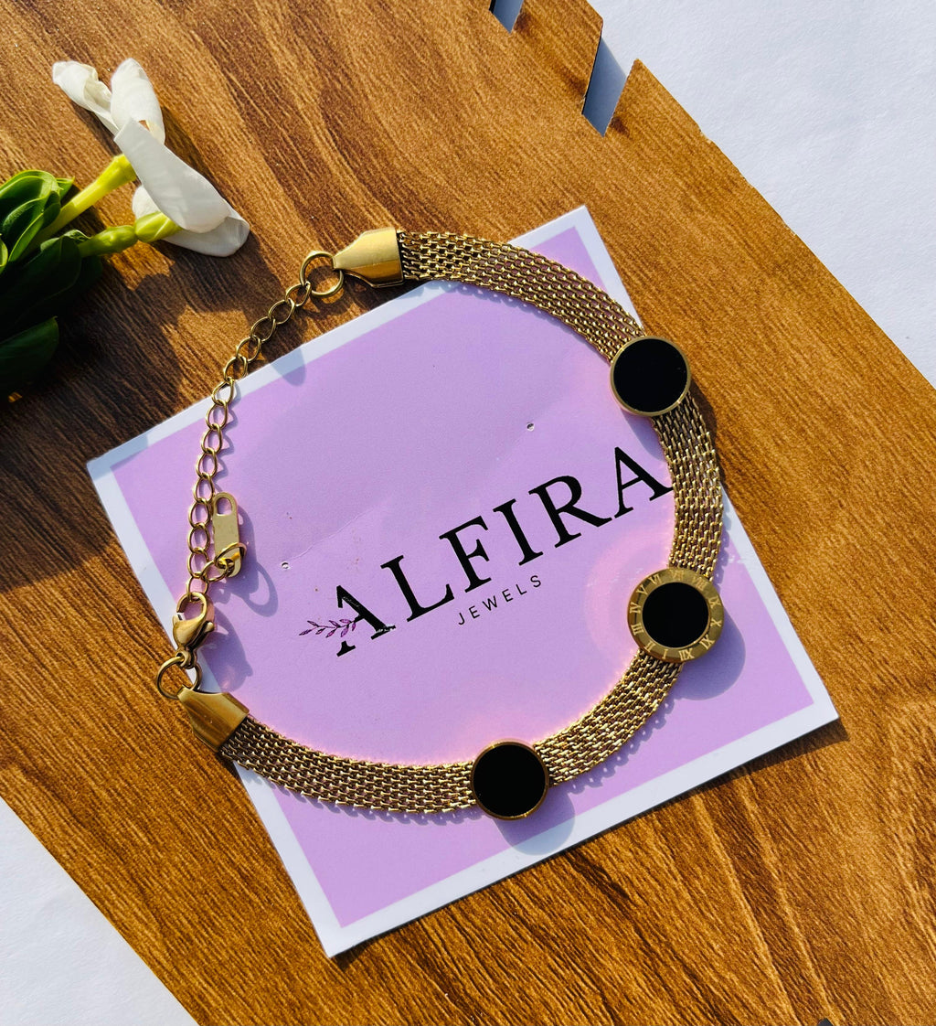 Gold-Plated Mesh Chain Bracelet