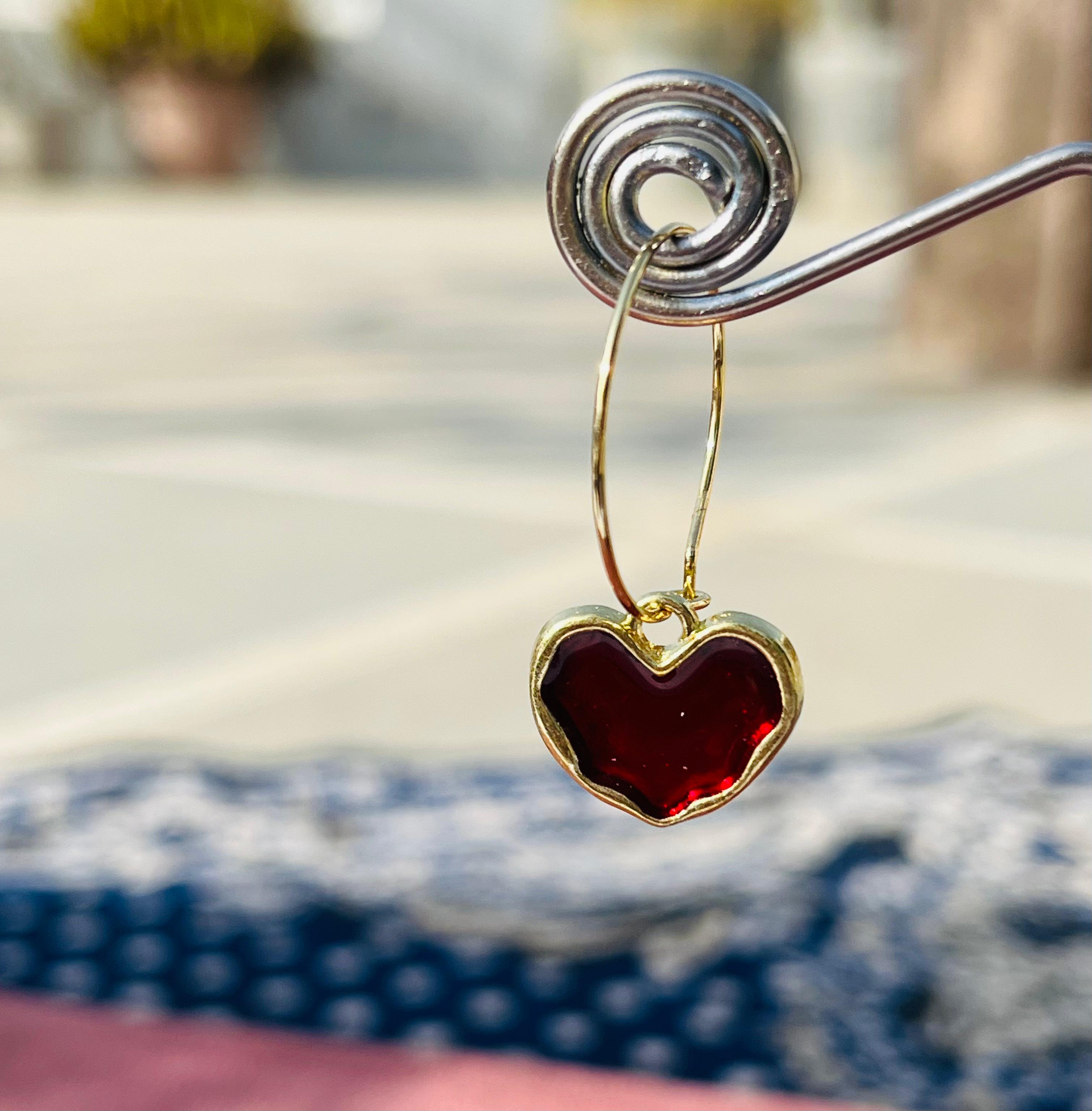 Love Charm Hoop Earrings