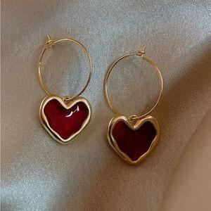 Love Charm Hoop Earrings