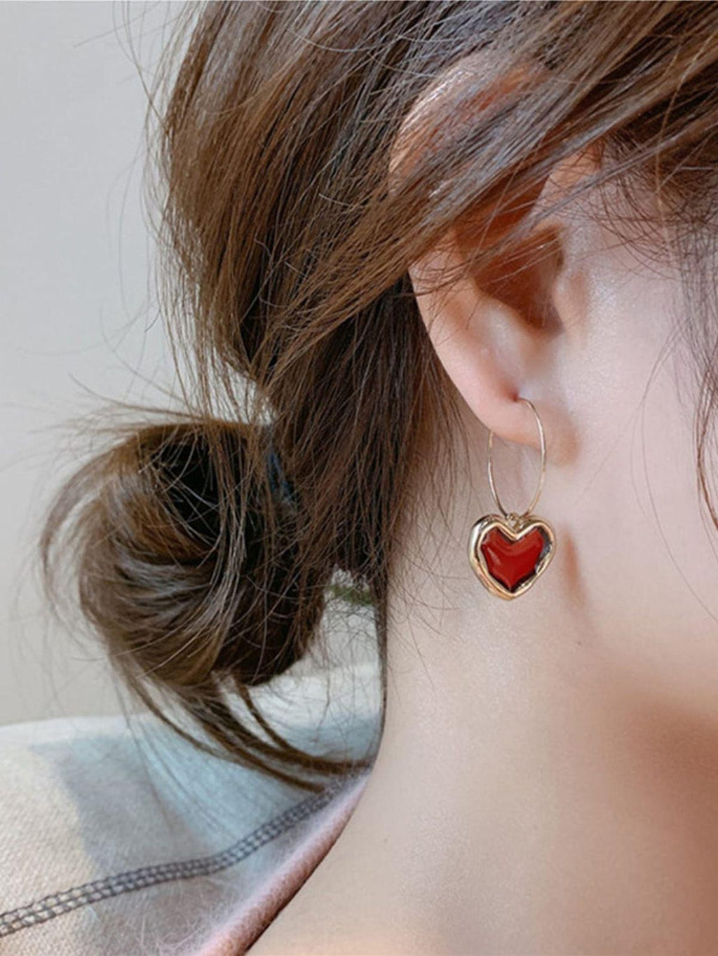 Love Charm Hoop Earrings