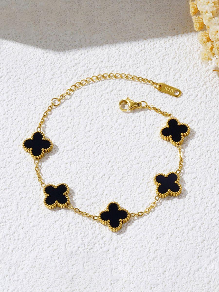 Royal Black Clover Bracelet